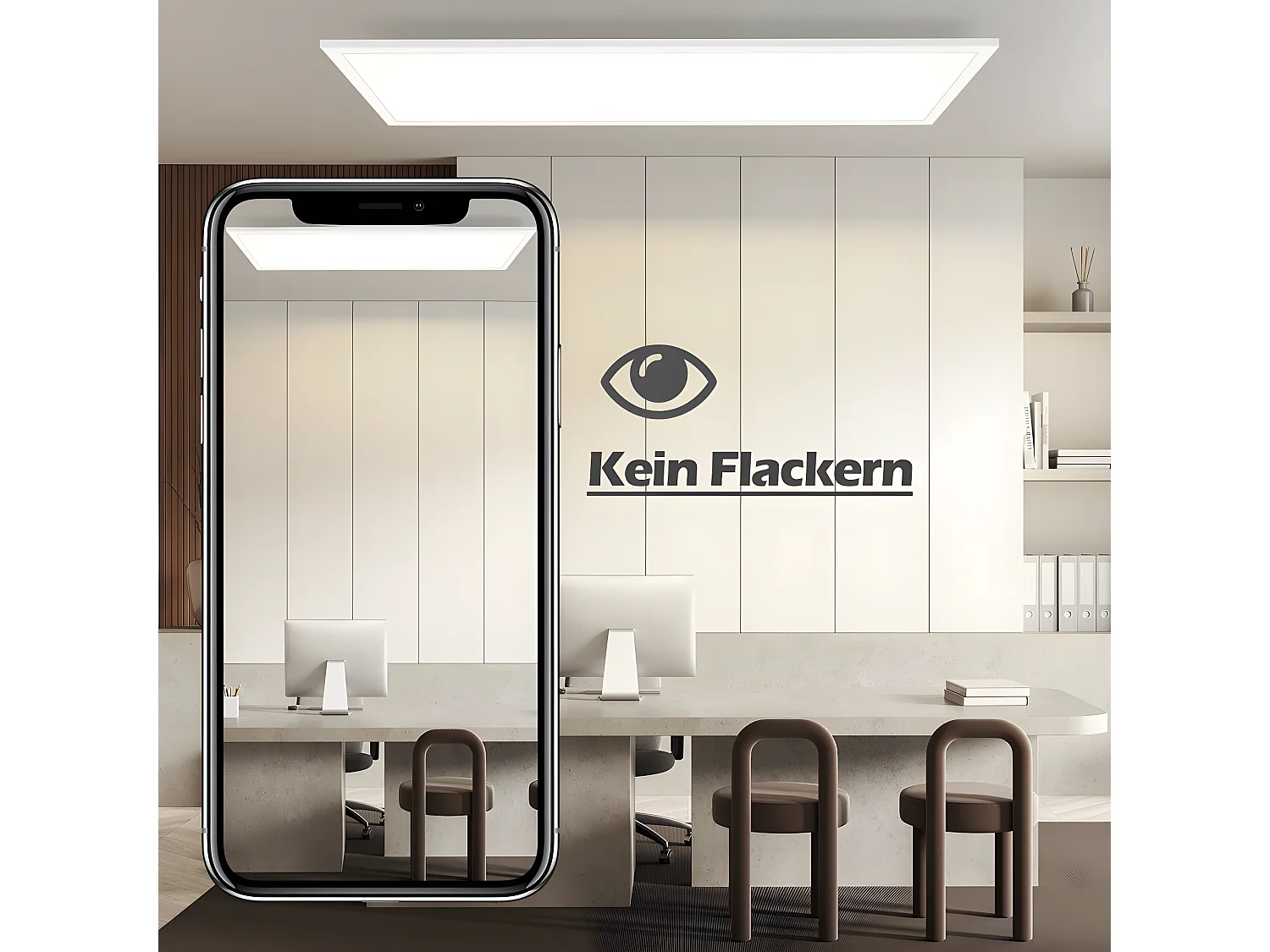 LED Deckenleuchte Panel Weiß, 42w Länge Dimmbar Deckenlampe Mit Fernbedienung 100x25 Cm