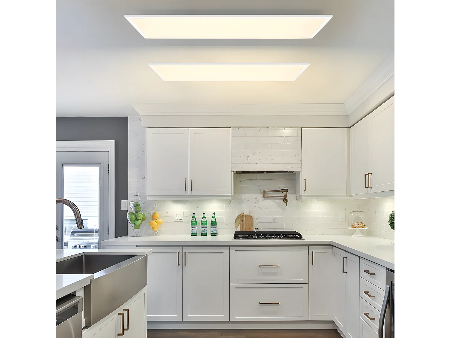 LED Deckenleuchte Panel Weiß, 42w Länge Dimmbar Deckenlampe Mit Fernbedienung 100x25 Cm