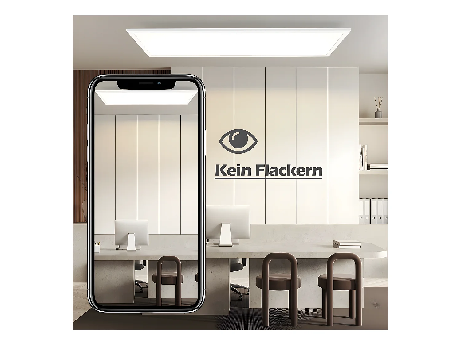 NETTLIFE Plafondlamp LED, LED paneel ultraplat,42W, Dimbaar met Afstandsbediening - 3000K-6500K Instelbare Kleurtemperatuur , Wit , 100x25x4.5 cm (LxBxH)