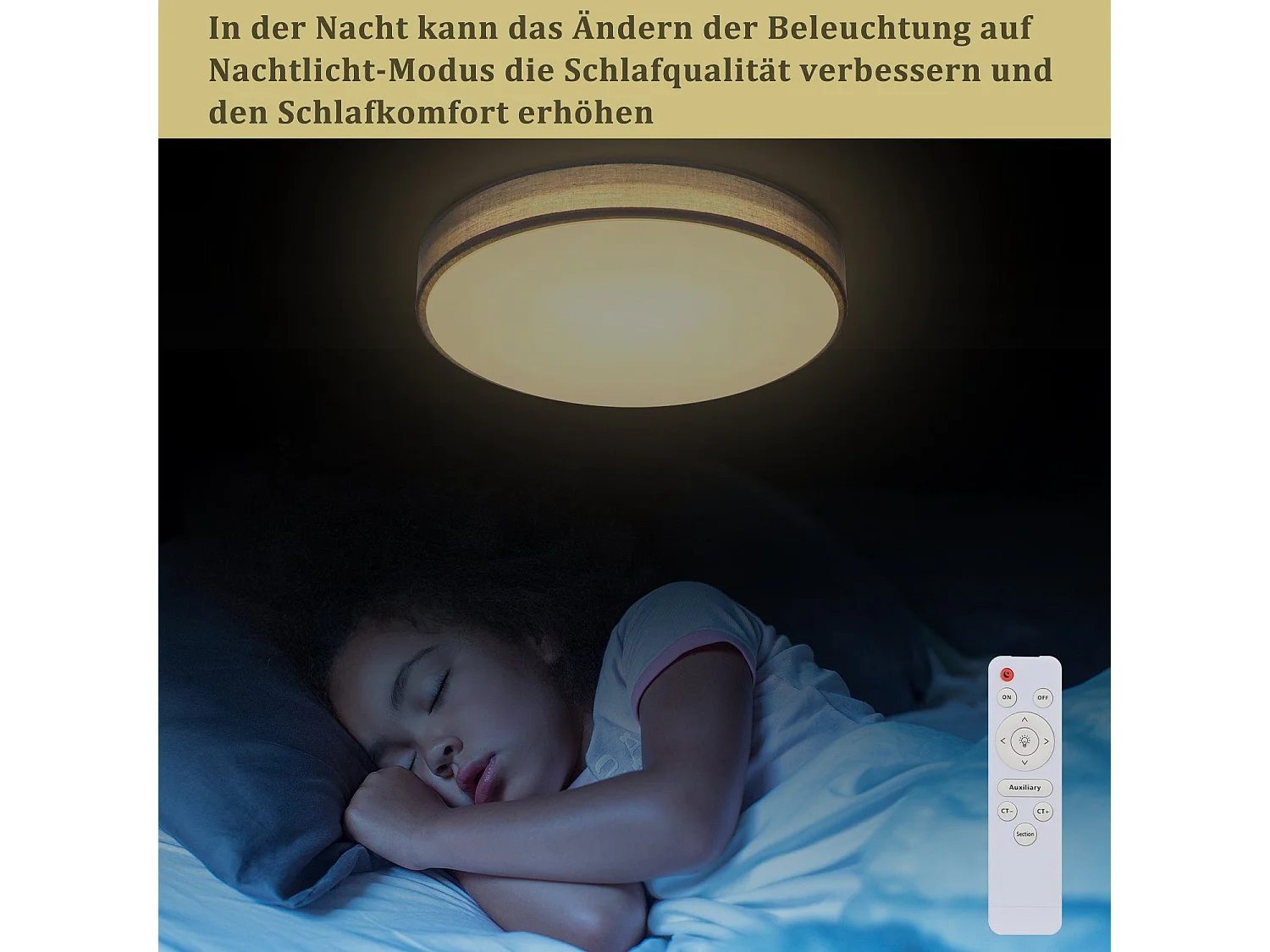 NETTLIFE Plafondlamp LED 38 cm Dimbaar 3000-6500K grijs met Stoffen Lampenkap Modern met Afstandsbediening rond voor Woonkamer | Slaapkamer | Keuken | Gang 38W