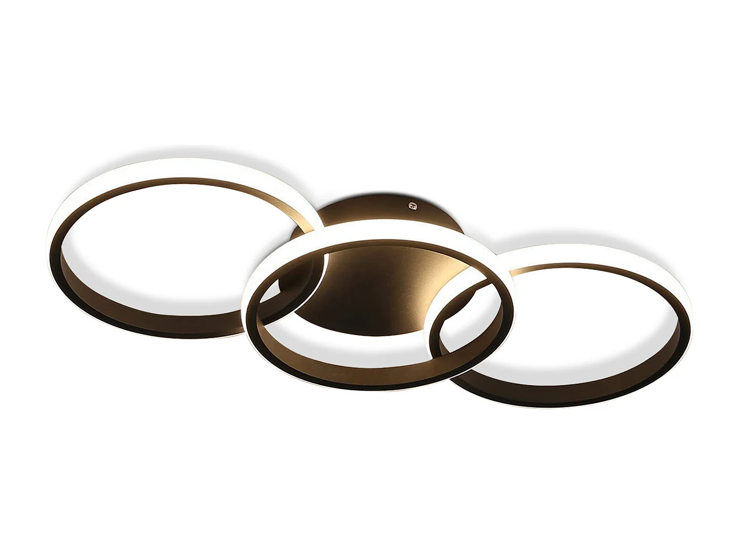 NETTLIFE Plafonnier LED Noir moderne Rond avec blanc chaud lampe de cuisine 36W pour salon, salle à manger, chambre, couloir