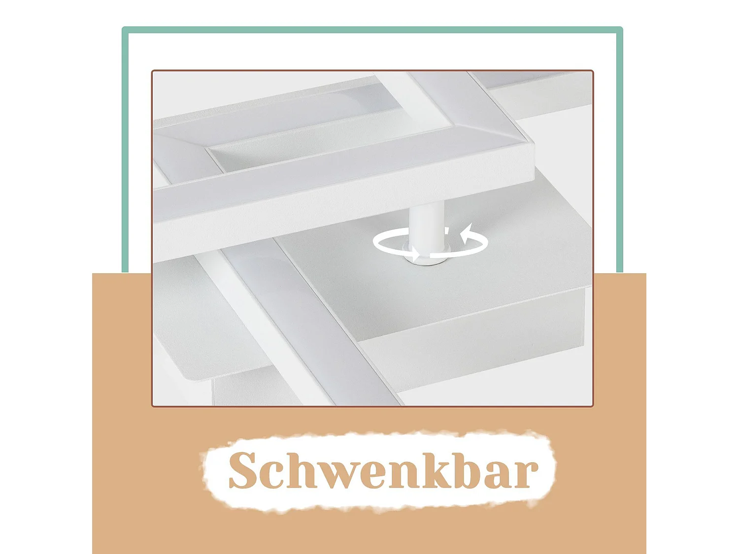 NETTLIFE Plafondlamp LED Wit modern vierkant 3000K Warm wit Licht 2 Lichts geometrische Design Plafondverlichting 24W voor Woonkamer | Slaapkamer | Keuken | Gang