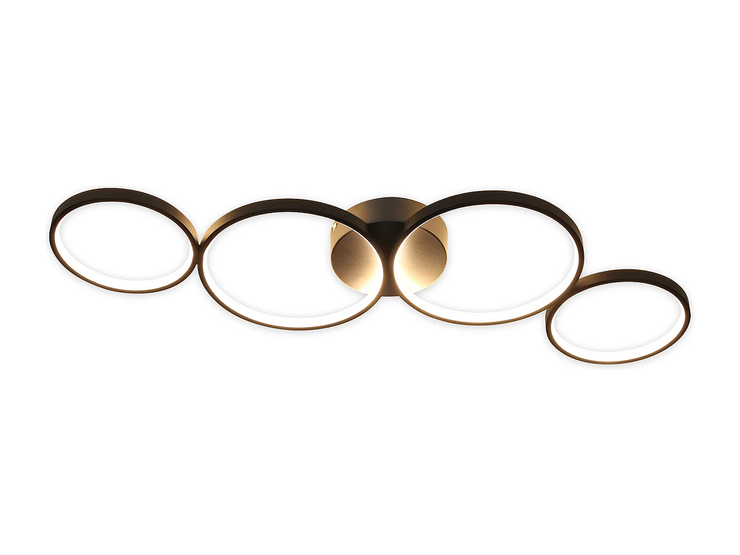 NETTLIFE Plafondlamp LED 88cm Zwart 3000K Warm wit Licht 37W Plafondverlichting modern Ring Design 4-Lichts voor Slaapkamer | Woonkamer | Kantoor | Keuken