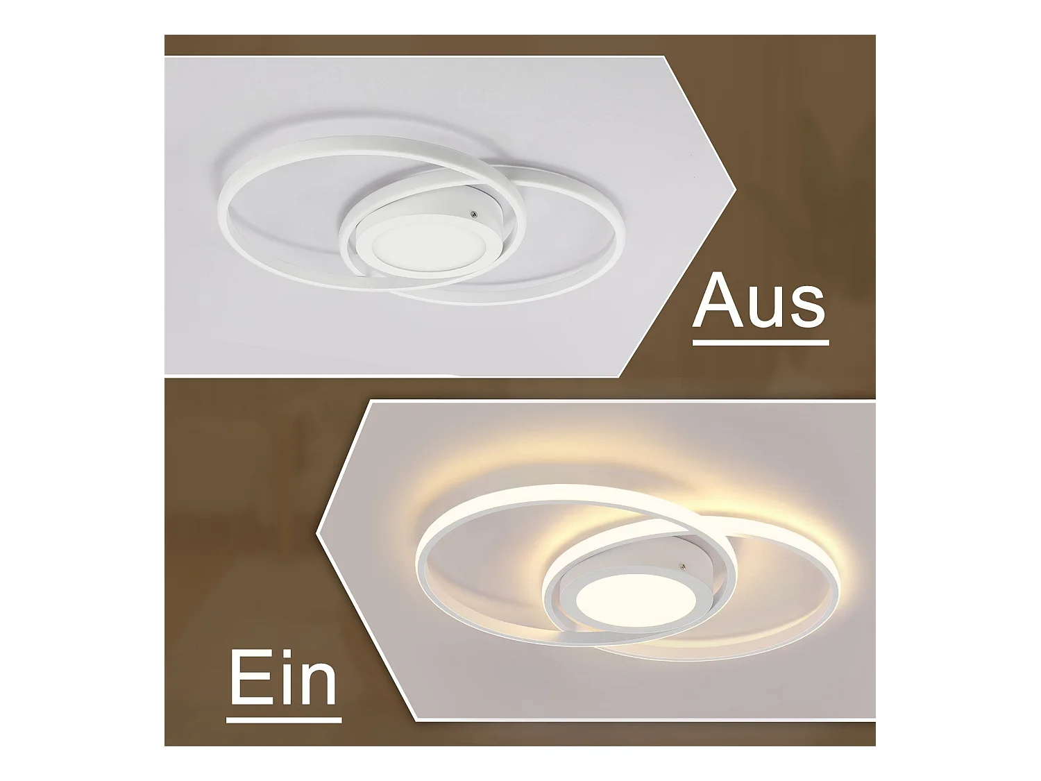 Dimmbare LED Deckenleuchte mit Fernbedienung 48w Wohnzimmer Weiß Design Schlafzimmer Moderne Lampe