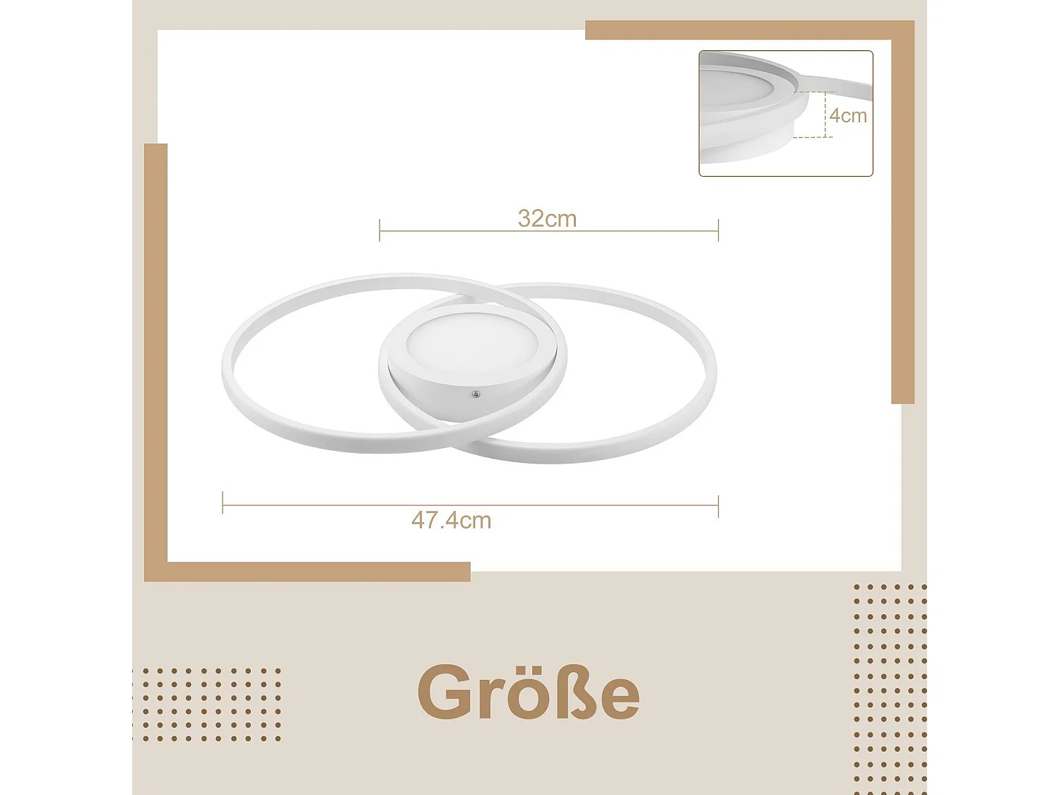 Dimmbare LED Deckenleuchte mit Fernbedienung 48w Wohnzimmer Weiß Design Schlafzimmer Moderne Lampe