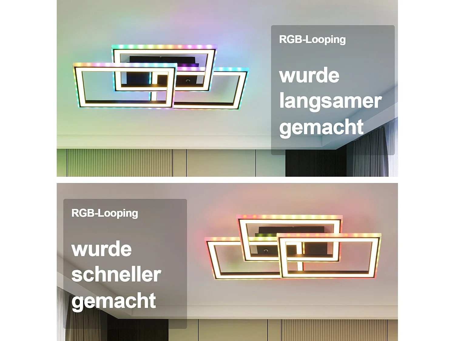 NETTLIFE Plafonnier LED Salon 45W Lampe de Salon Noir Moderne Dimmable avec Télécommande Changement de Couleur Géométrique pour Cuisine