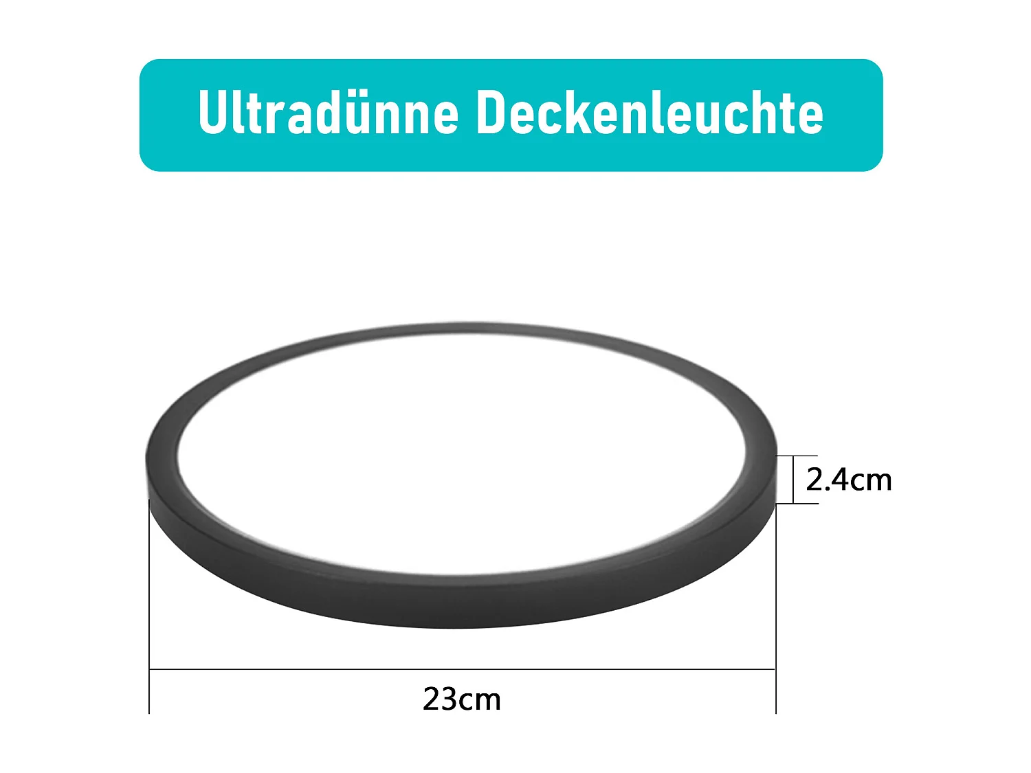 NETTLIFE Plafonnier LED Plat 15 W Lampe de Salle de Bain Blanc Neutre Ø 22 cm Lampe étanche IP44 Lampe de Cuisine Noire Ronde pour Chambre à Coucher