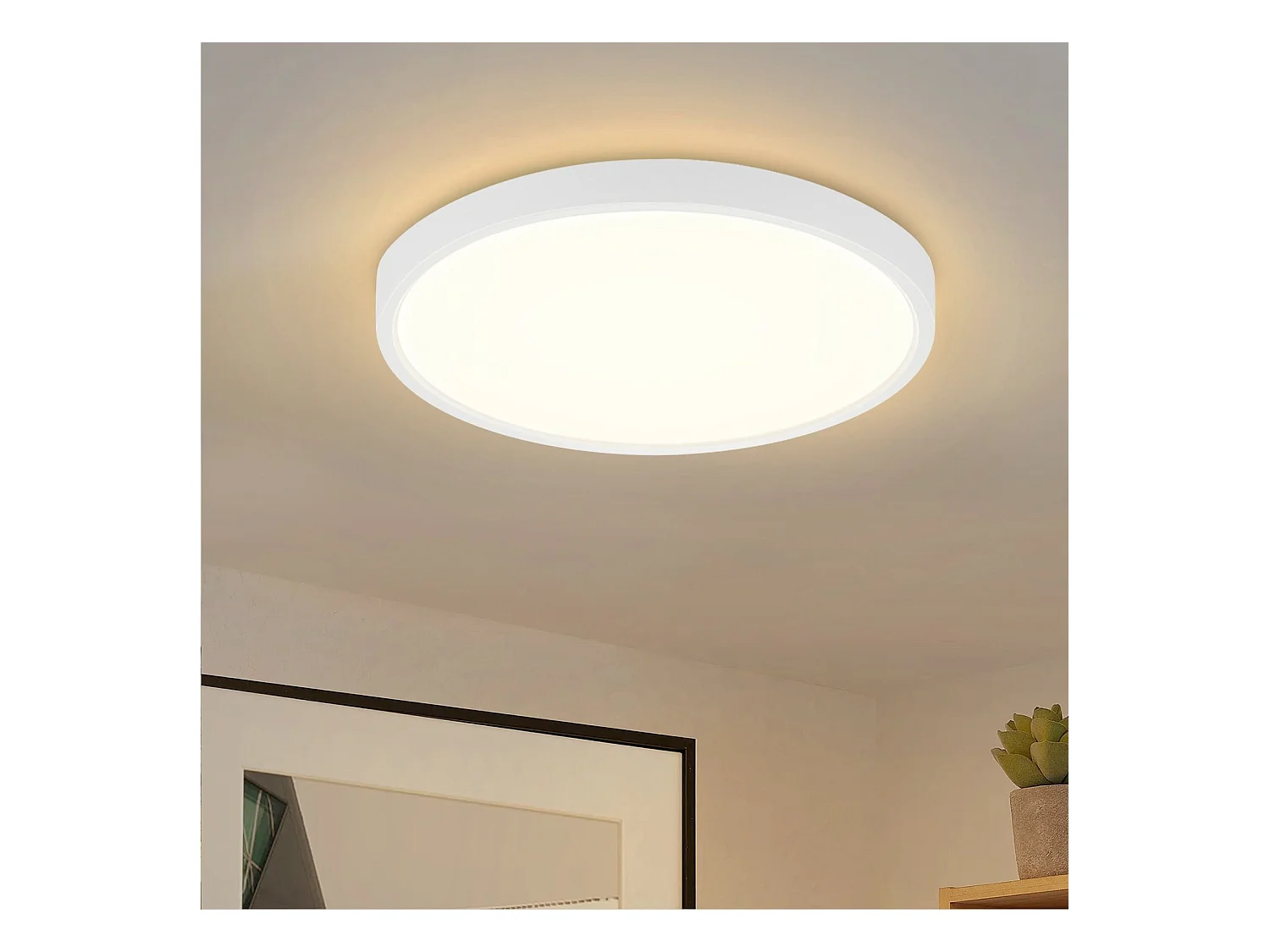 NETTLIFE Plafonnier LED chambre lampe plate 22cm 15W cuisine IP44 couloir ronde blanc chaud pour salle de bain