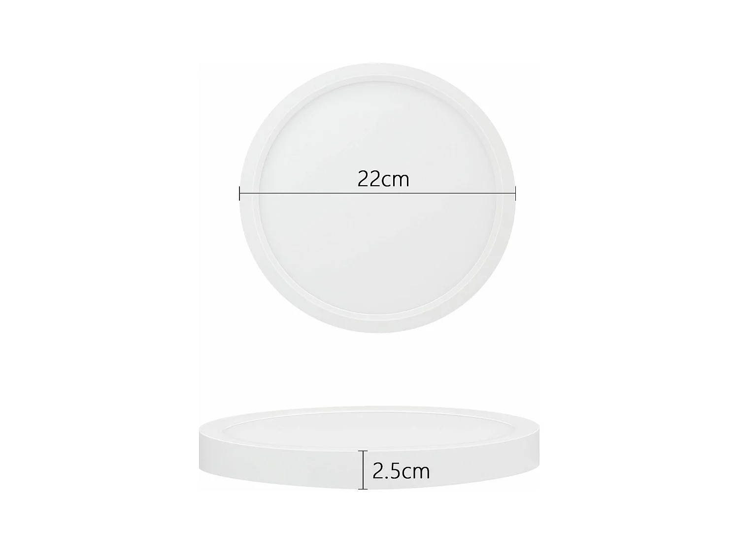 NETTLIFE Plafonnier LED chambre lampe plate 22cm 15W cuisine IP44 couloir ronde blanc chaud pour salle de bain