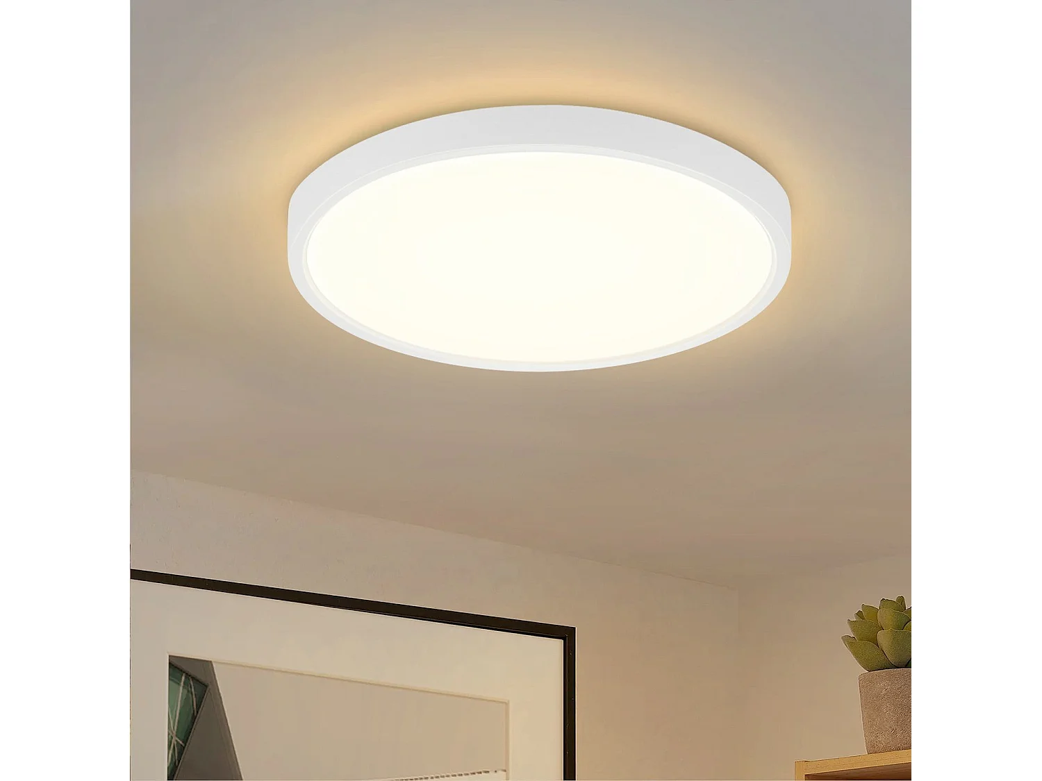 NETTLIFE Plafonnier LED chambre lampe plate 22cm 15W cuisine IP44 couloir ronde blanc chaud pour salle de bain