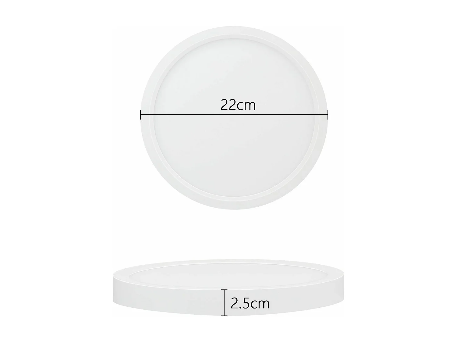 NETTLIFE Plafonnier LED chambre lampe plate 22cm 15W cuisine IP44 couloir ronde blanc chaud pour salle de bain