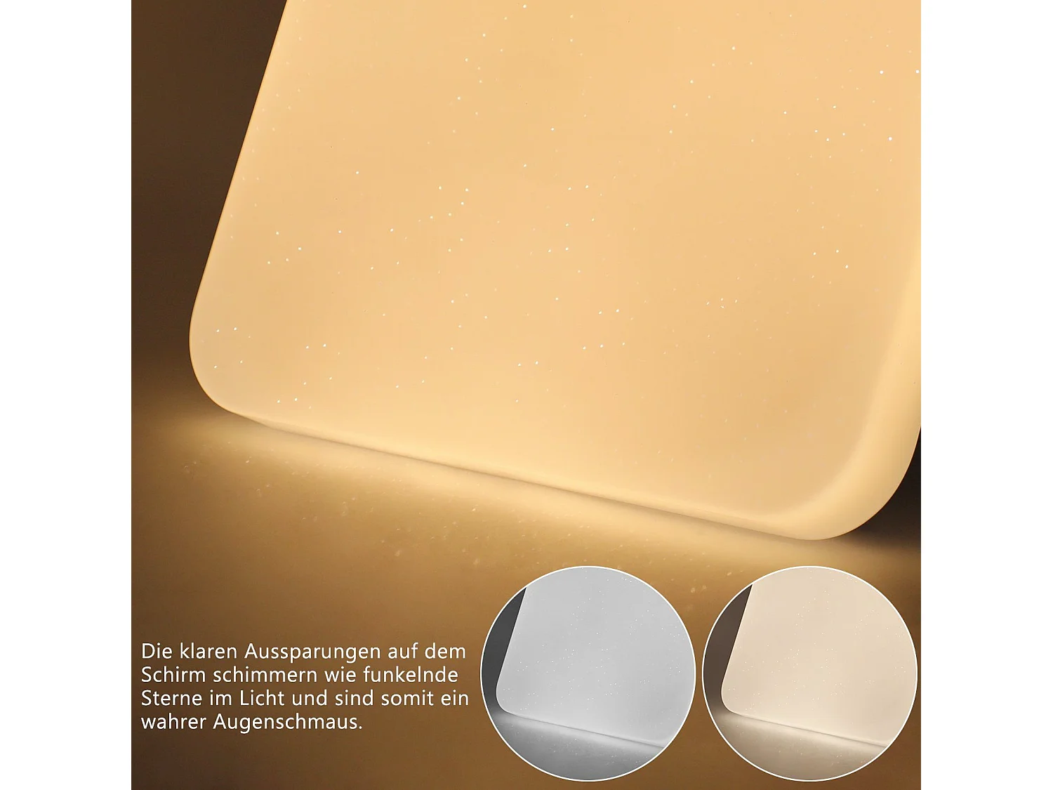 NETTLIFE Plafondlamp LED - 28cm - vierkant - Dimbaar - Moderne Keukenverlichting - met Sterrenhemelontwerp - Wit - voor Slaapkamer | Studeerkamer | Hotel - 37W