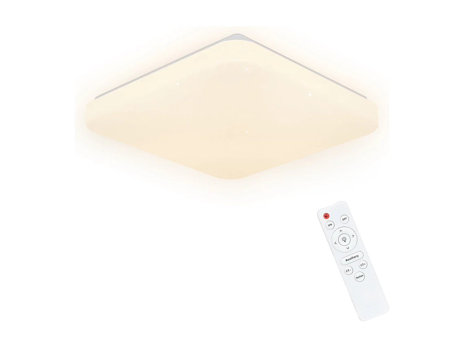 NETTLIFE Plafonnier LED Lampe de Chambre Ciel Étoilé avec Télécommande 37 W Lampe de Chambre d'Enfant Lampe Carrée 28 cm pour Salon Cuisine Couloir