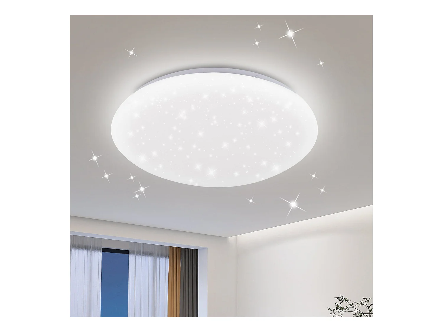 NETTLIFE Plafonnier LED 12W, 6000K, 25cm Blanc Neutre Éclairage de Plafond Ciel Étoilé Lampe de Couloir Ronde pour Chambre d'Enfant Salon