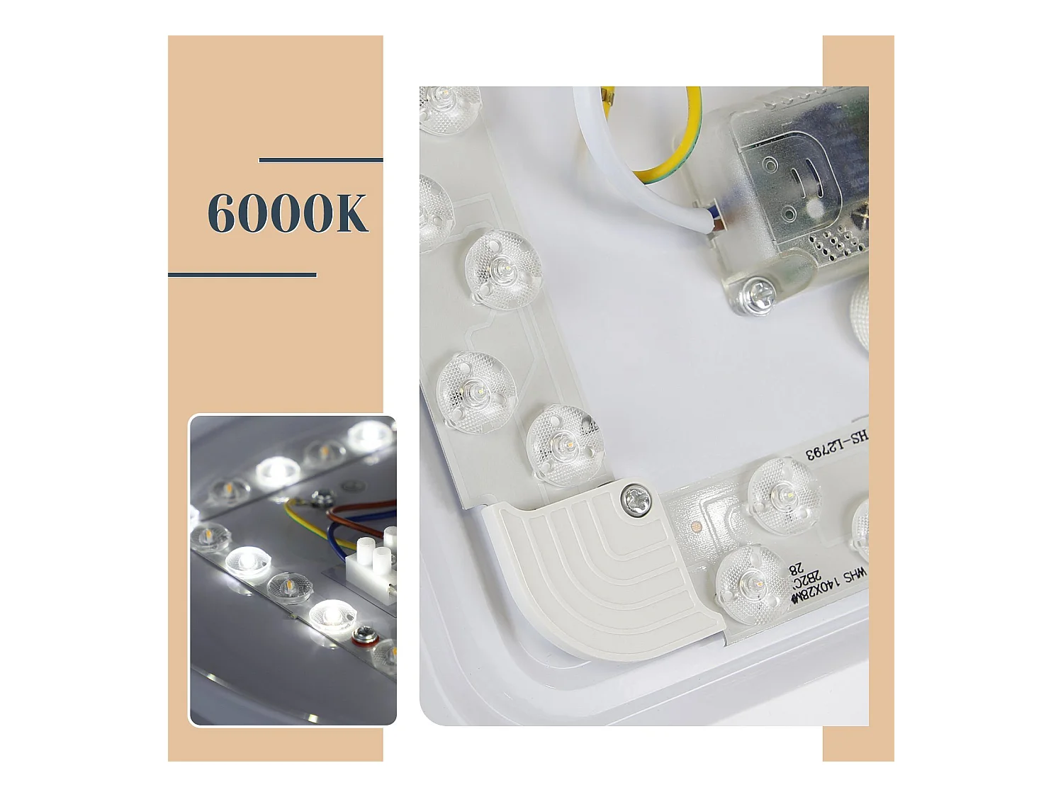 NETTLIFE Plafonnier LED 12W, 6000K, 25cm Blanc Neutre Éclairage de Plafond Ciel Étoilé Lampe de Couloir Ronde pour Chambre d'Enfant Salon