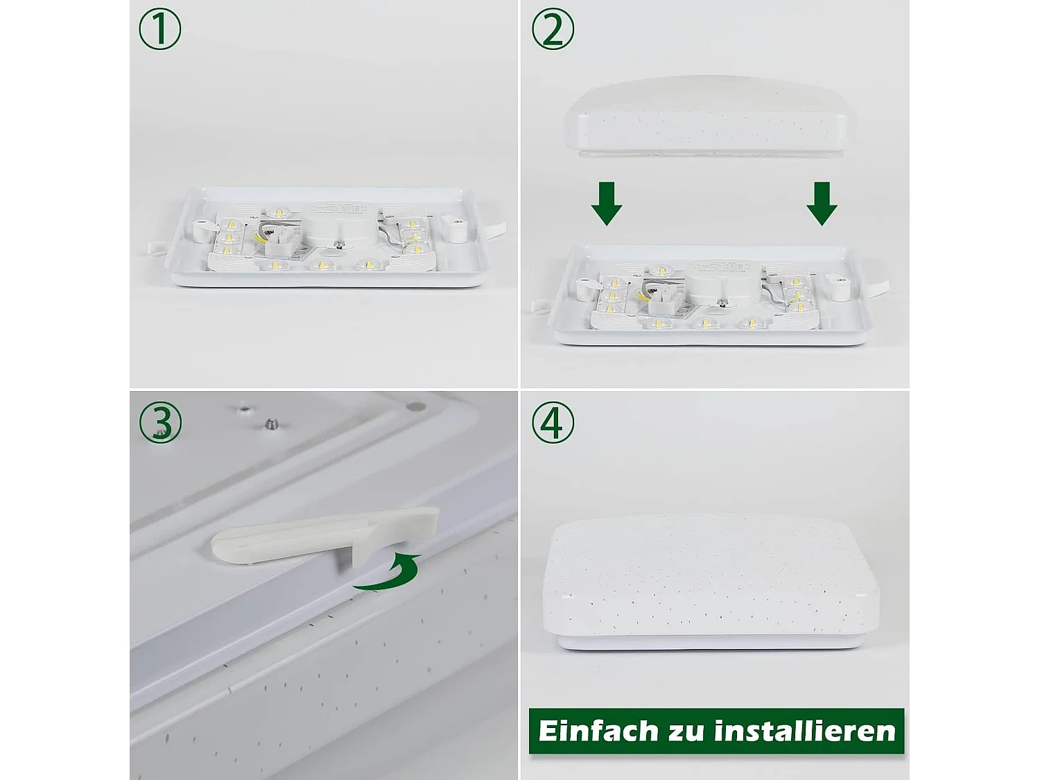 NETTLIFE Lámpara de techo LED, 21 cm, lámpara de cielo estrellado, 15 W, cuadrada, , blanco neutro, decoración de estrellas para, habitación infantil