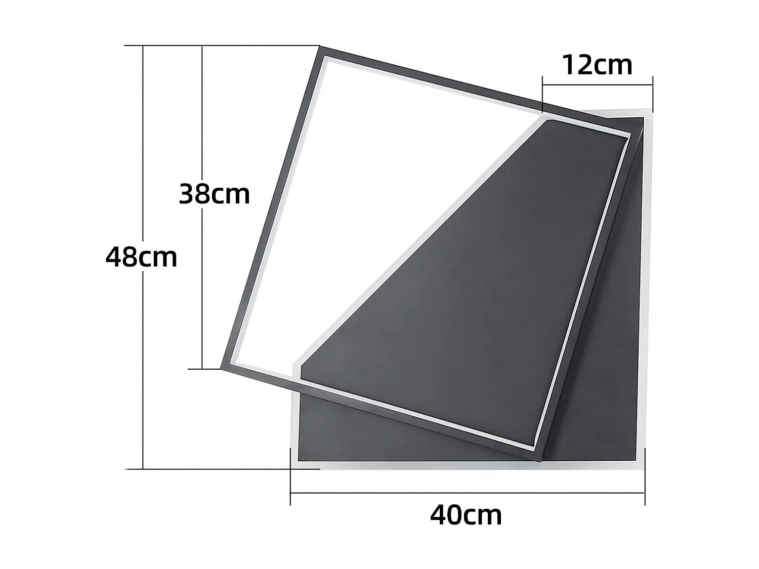 NETTLIFE LED Plafondlamp - zwart - moderne - 53W slaapkamer lamp - dimbaar met afstandsbediening - vierkant woonkamer 40cm - voor keuken | hal