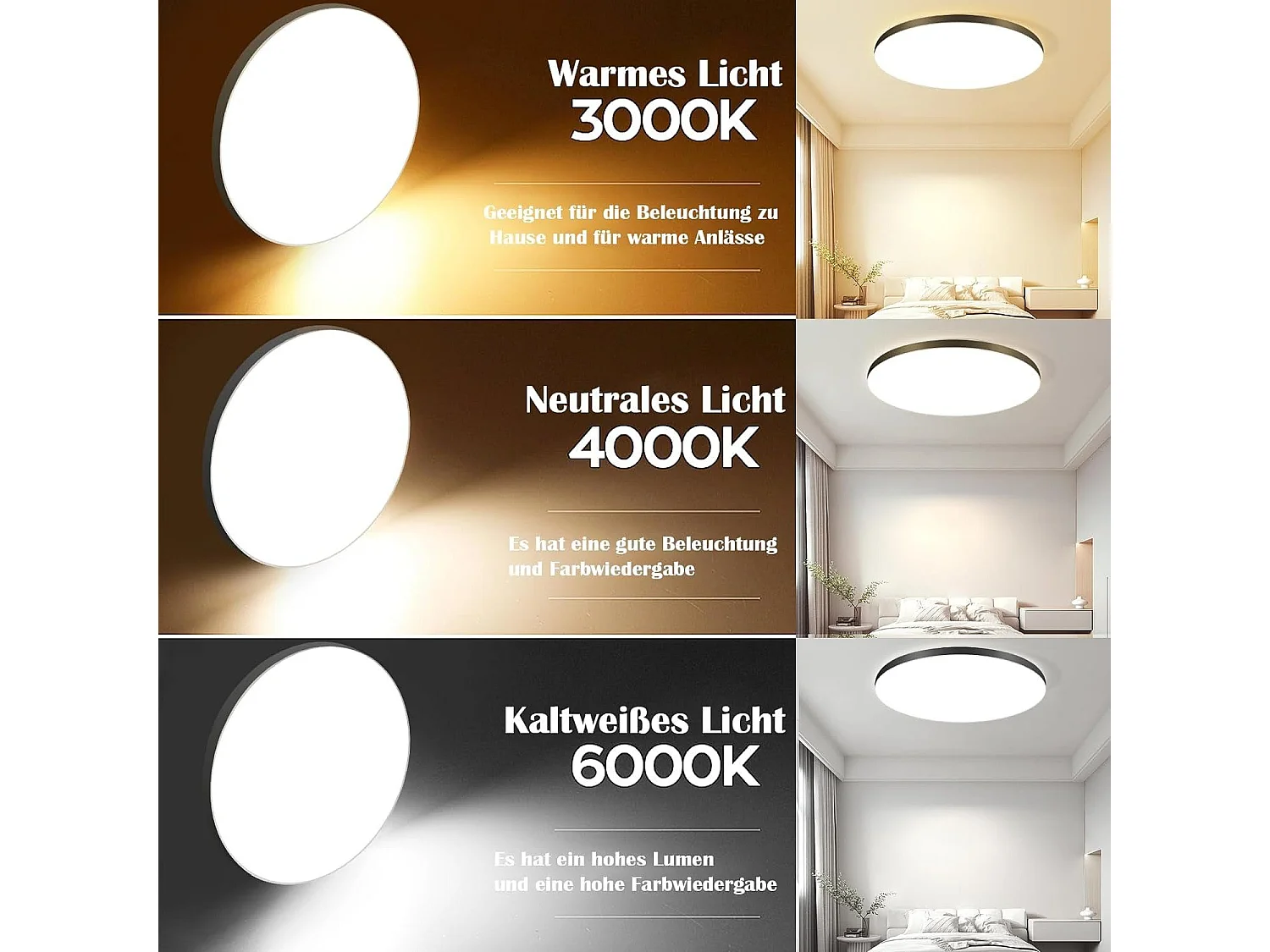 NETTLIFE LED plafondlamp, platte dimbare slaapkamerlamp, zwarte 30W IP44 kelderlamp, 28 cm badkamerlamp, afstandsbediening