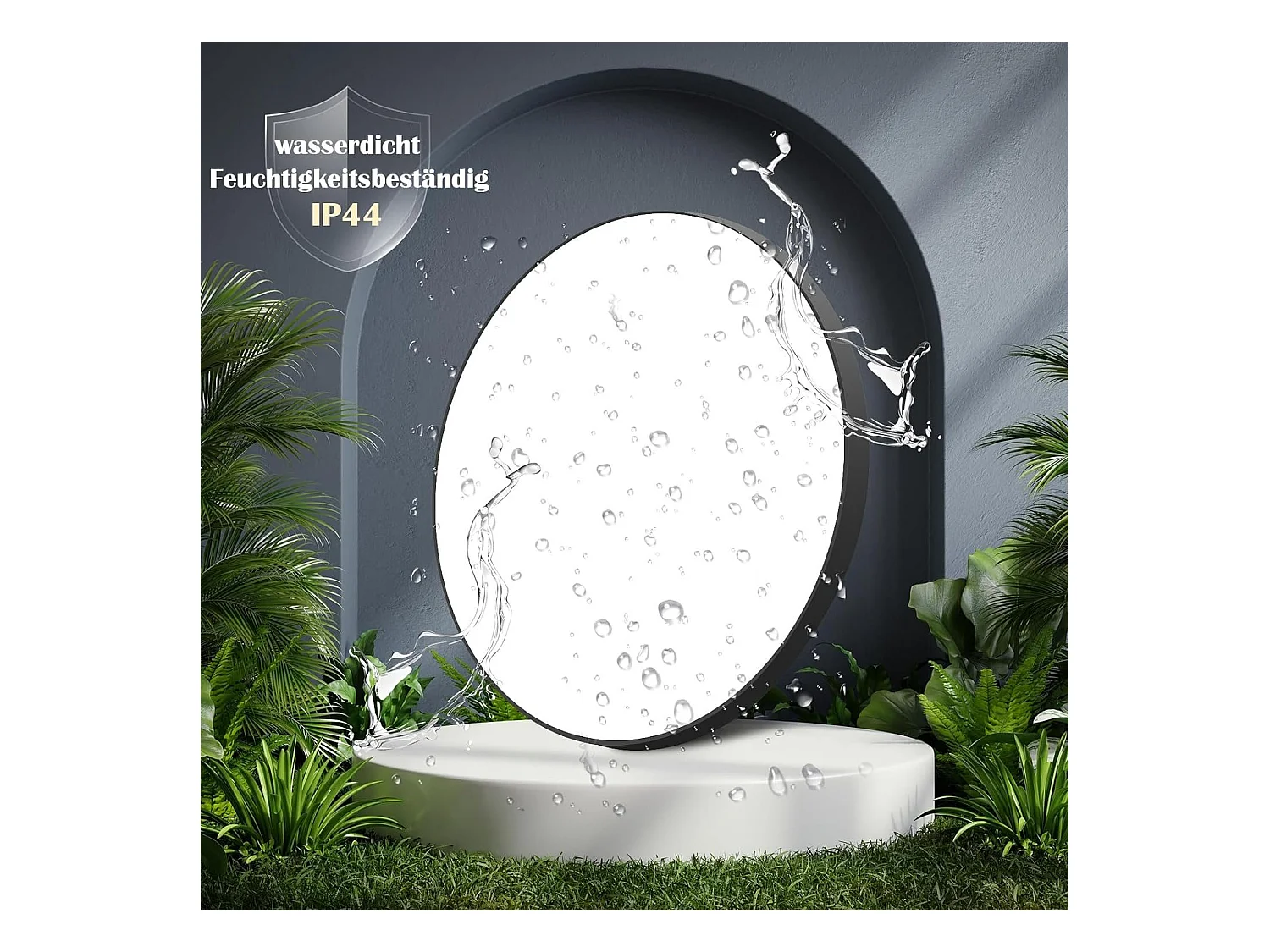 NETTLIFE LED Deckenleuchte Flach Schlafzimmerlampe Dimmbar Schwarz Küchenlampe 30W IP44 Kellerlampe 28cm Badlampe Fernbedienung Wohnzimmer