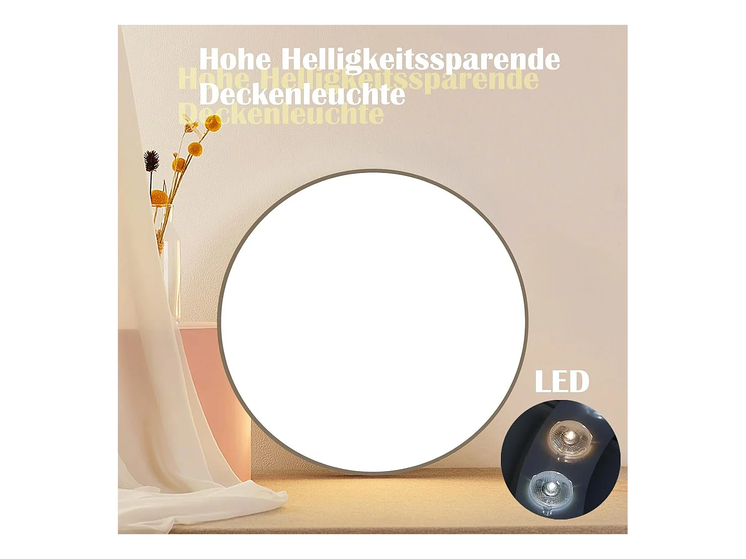 NETTLIFE LED Deckenleuchte Flach Schlafzimmerlampe Dimmbar Schwarz Küchenlampe 30W IP44 Kellerlampe 28cm Badlampe Fernbedienung Wohnzimmer