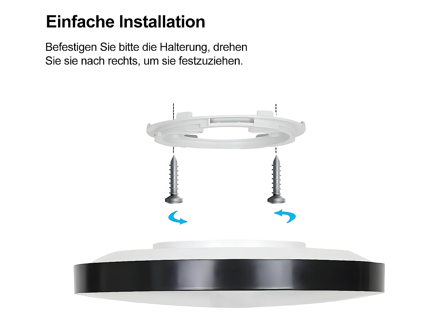 NETTLIFE LED Deckenleuchte Flach Schlafzimmerlampe Dimmbar Schwarz Küchenlampe 30W IP44 Kellerlampe 28cm Badlampe Fernbedienung Wohnzimmer