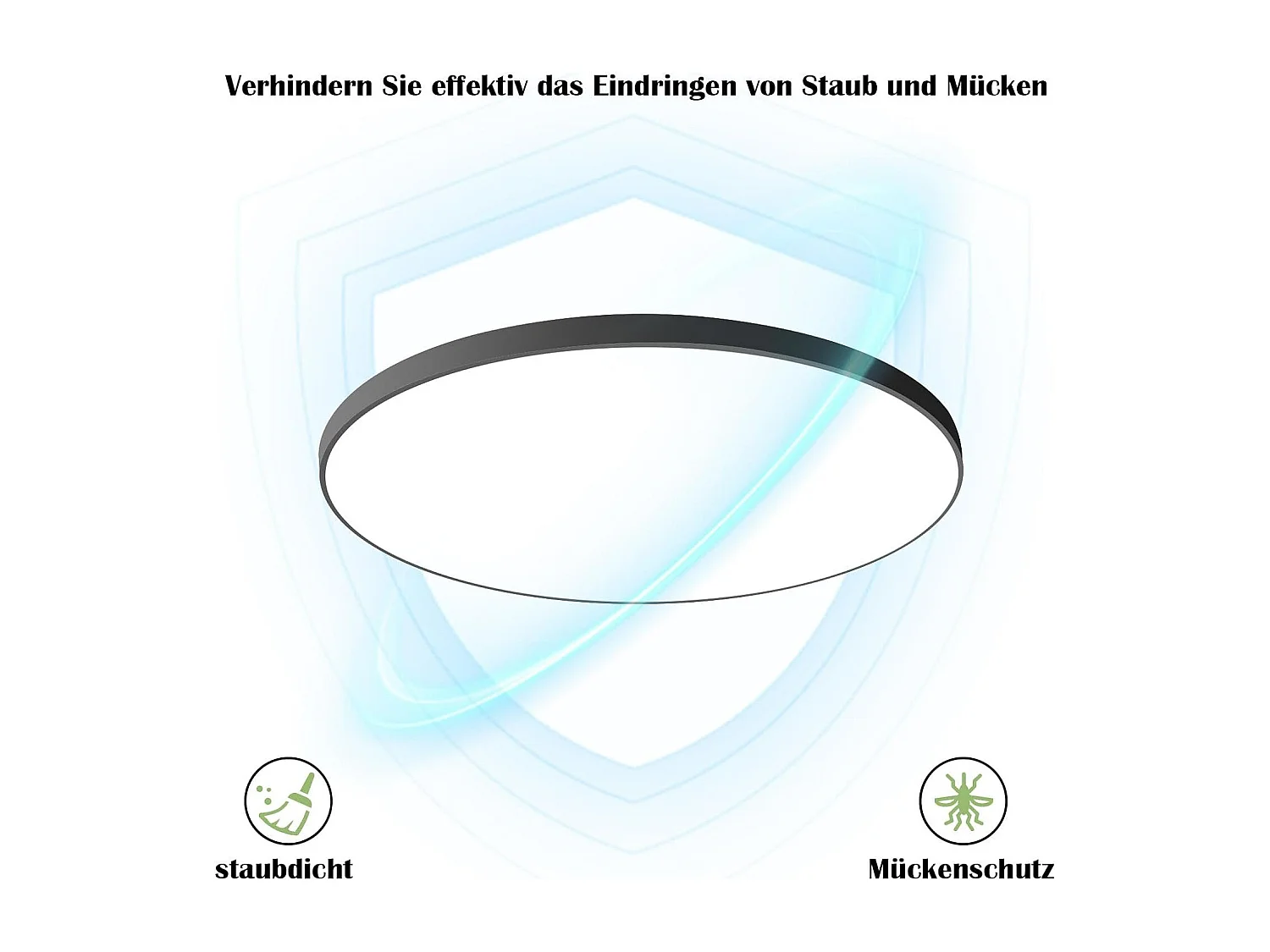 NETTLIFE Płaska lampa sufitowa LED Lampa do sypialni Możliwość przyciemniania Czarna lampa kuchenna 30 W IP44 Lampa do piwnicy 28 cm Lampa łazienkowa Pilot Salon