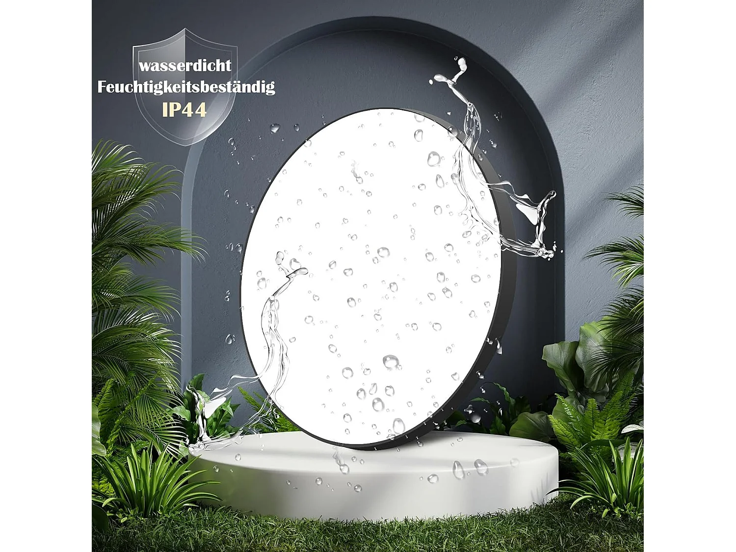 NETTLIFE Plafonnier LED Plat Chambre Lampe Dimmable Noir Lampe de Cuisine 30 W IP44 Lampe de Cave 28 cm Lampe de Salle de Bain Télécommande Salon