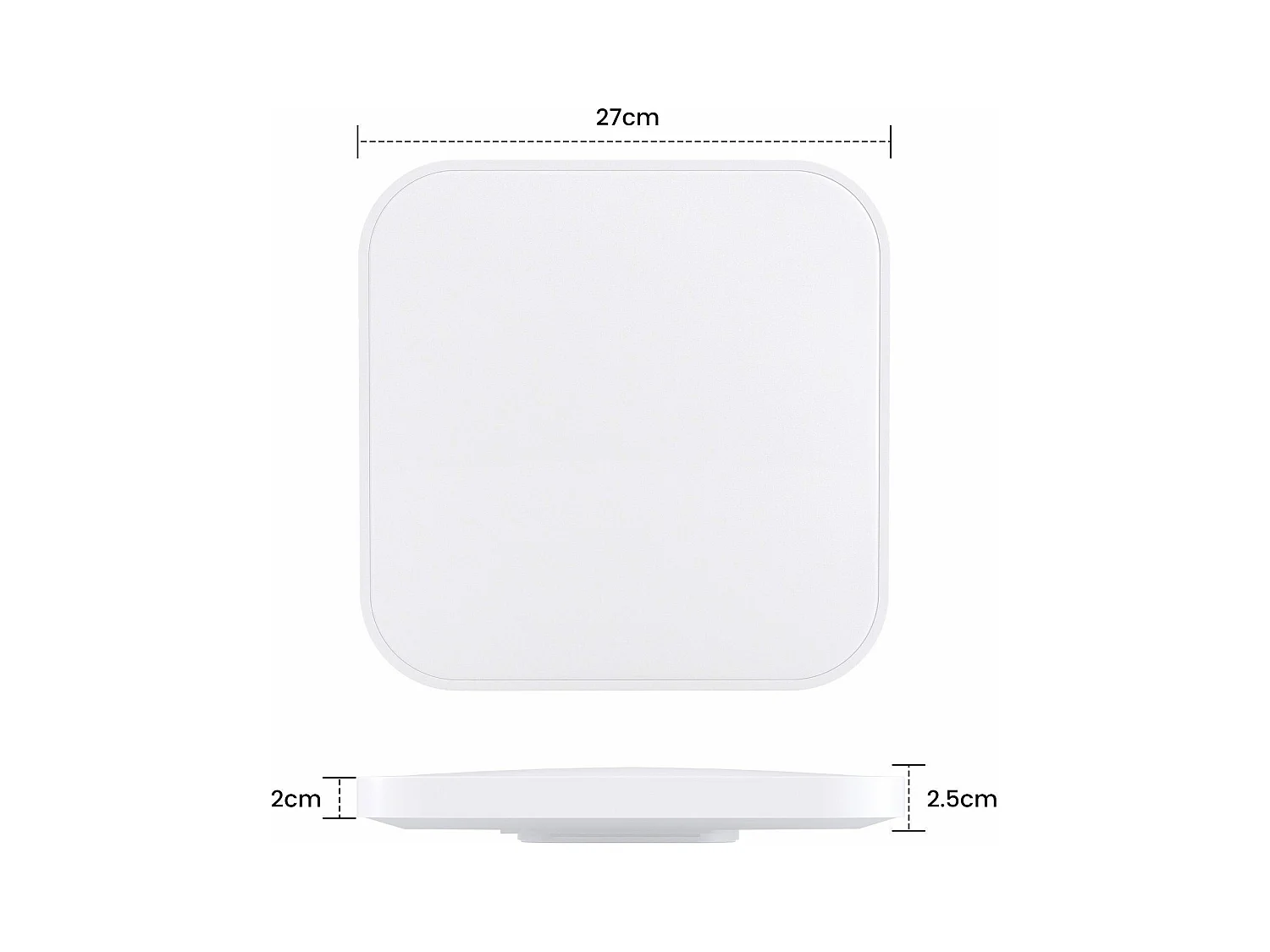 NETTLIFE Plafondlamp - LED - Ø 27 cm - witte plafonniére - 19W - warmwit licht - rechthoek