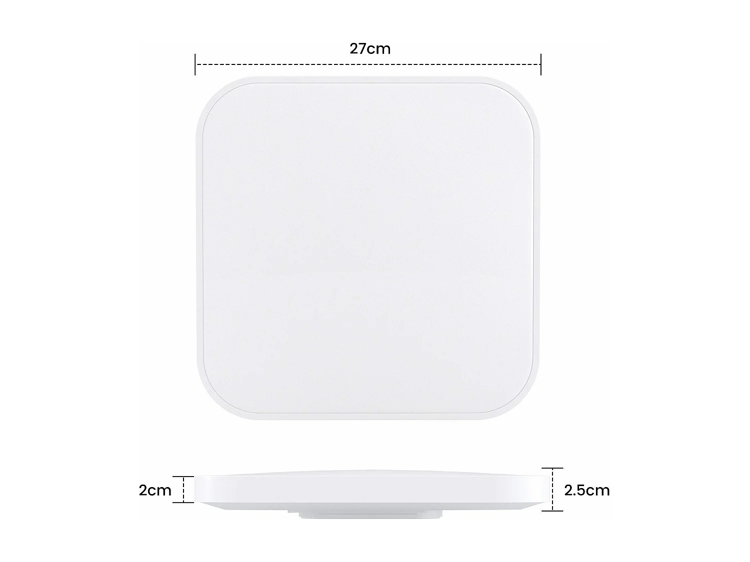 NETTLIFE Plafonnier LED chambre plat 27cm lampe cuisine blanc chaud IP44 salle de bain couloir carré 19W