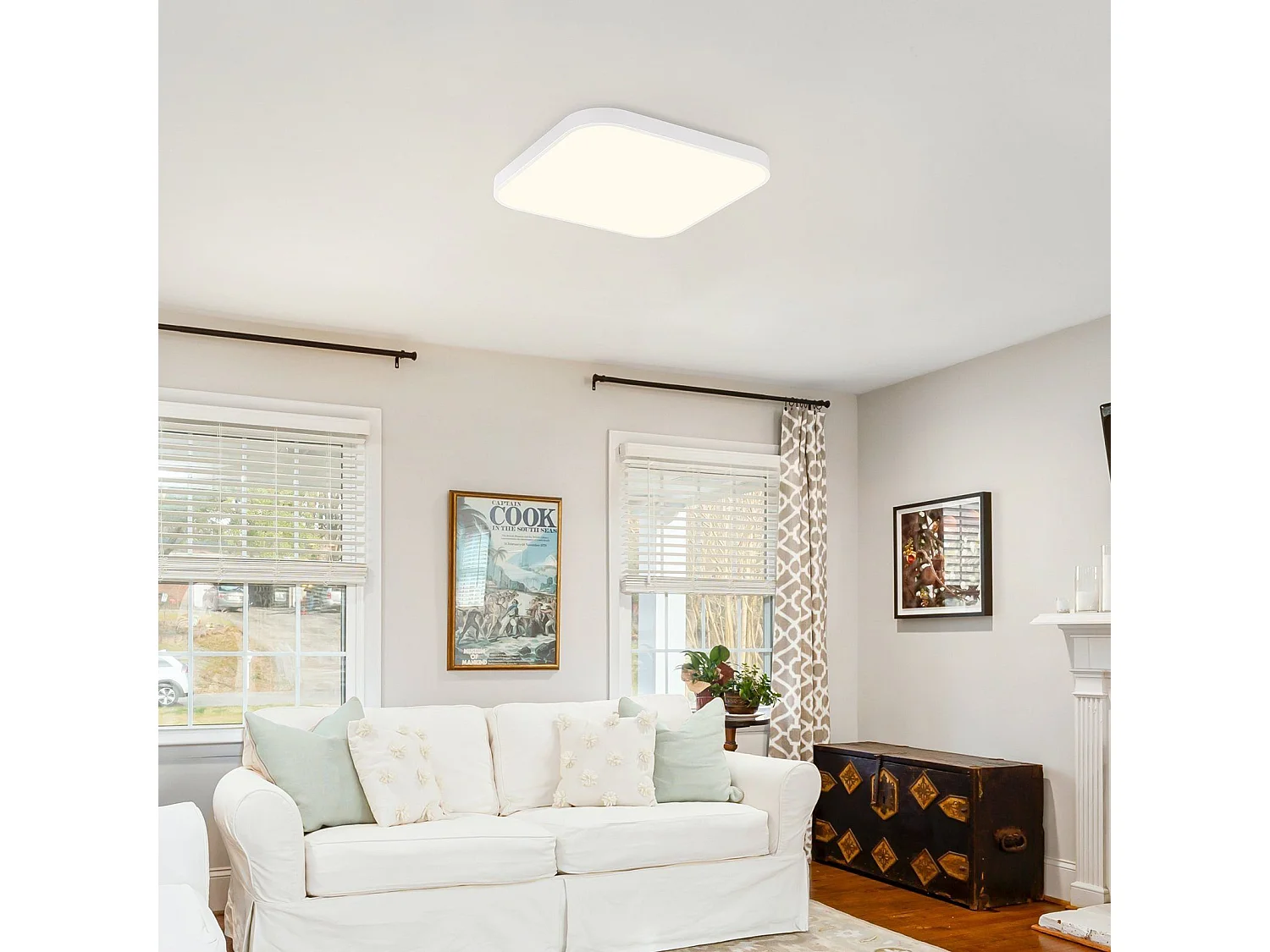 NETTLIFE Plafonnier LED chambre plat 27cm lampe cuisine blanc chaud IP44 salle de bain couloir carré 19W