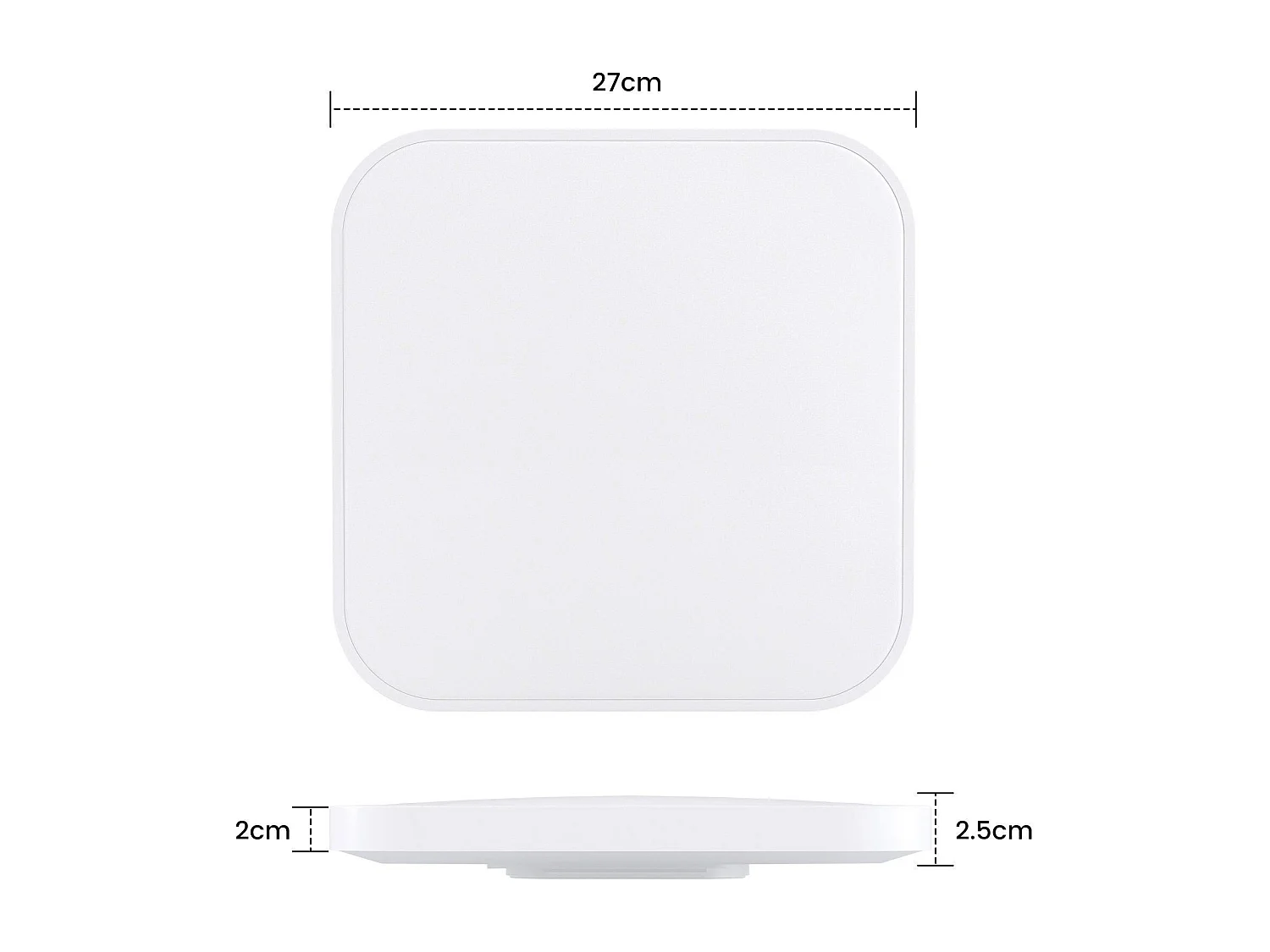 NETTLIFE Plafonnier LED chambre plat 27cm lampe cuisine blanc chaud IP44 salle de bain couloir carré 19W