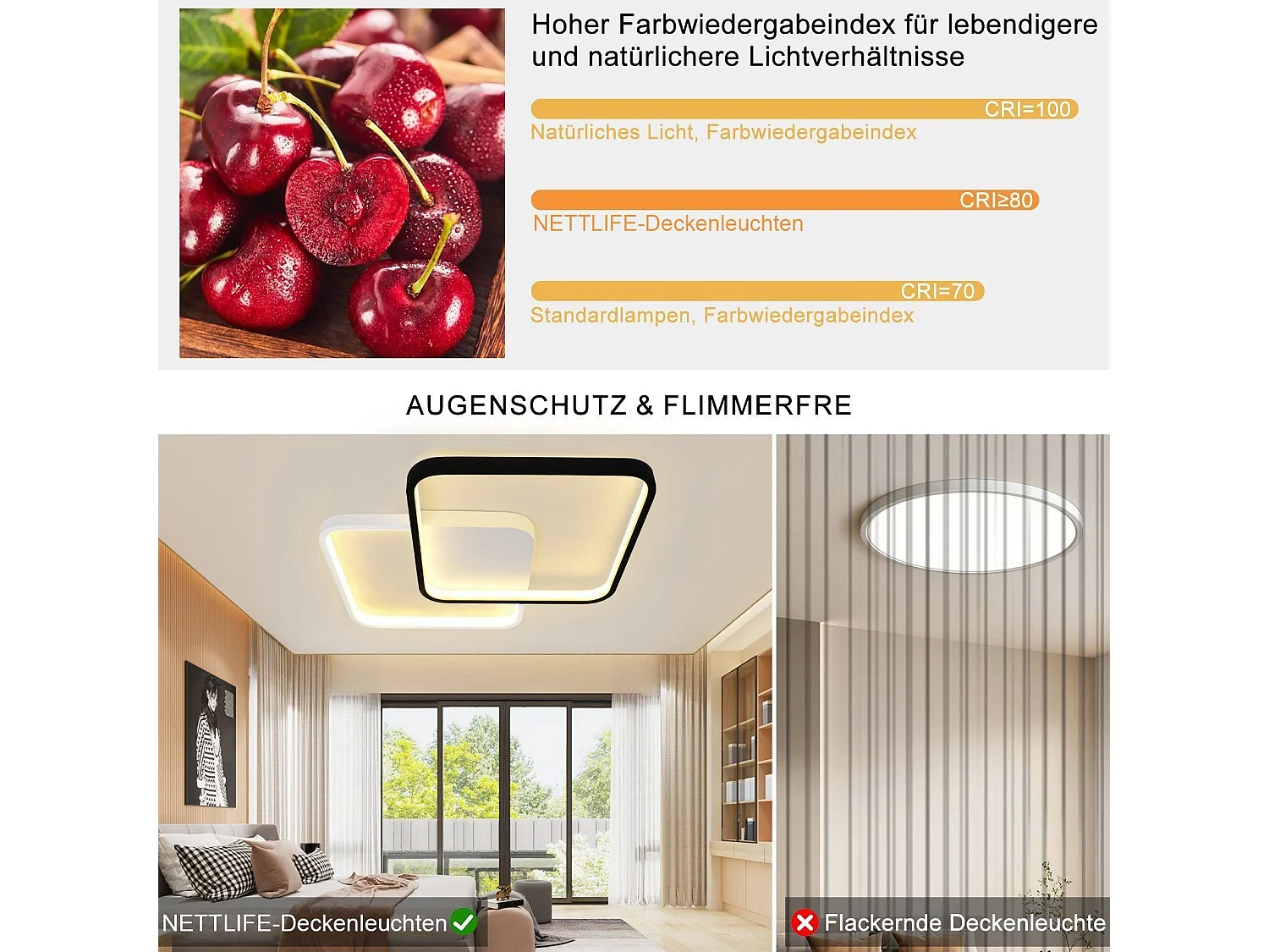 Moderne schwarze Metall-LED-Deckenleuchte, 55 W, dimmbar, mit Fernbedienung, 43 cm, Designer-Küchenlampe