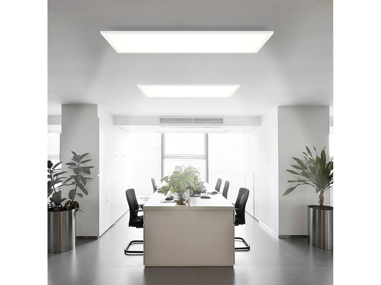 NETTLIFE Plafonnier LED, 80 x 30 cm,39W, 3000 K Dimmable, Plat, Lampe avec Télécommande, Panneau, Blanc, Lampe de Bureau pour Cuisine