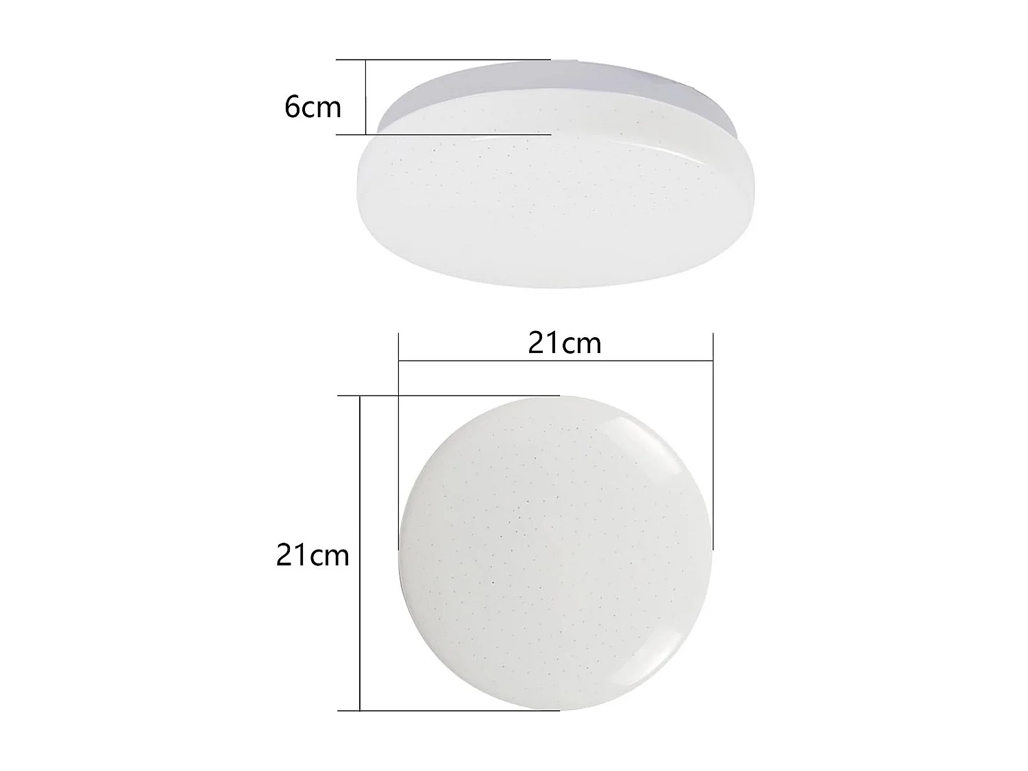 NETTLIFE Plafonnier LED Chambre à 21 cm 15 W Chambre à Blanc Chaud Lampe de Couloir à Paillettes Lampe Ronde Petite étoile de Cuisine pour