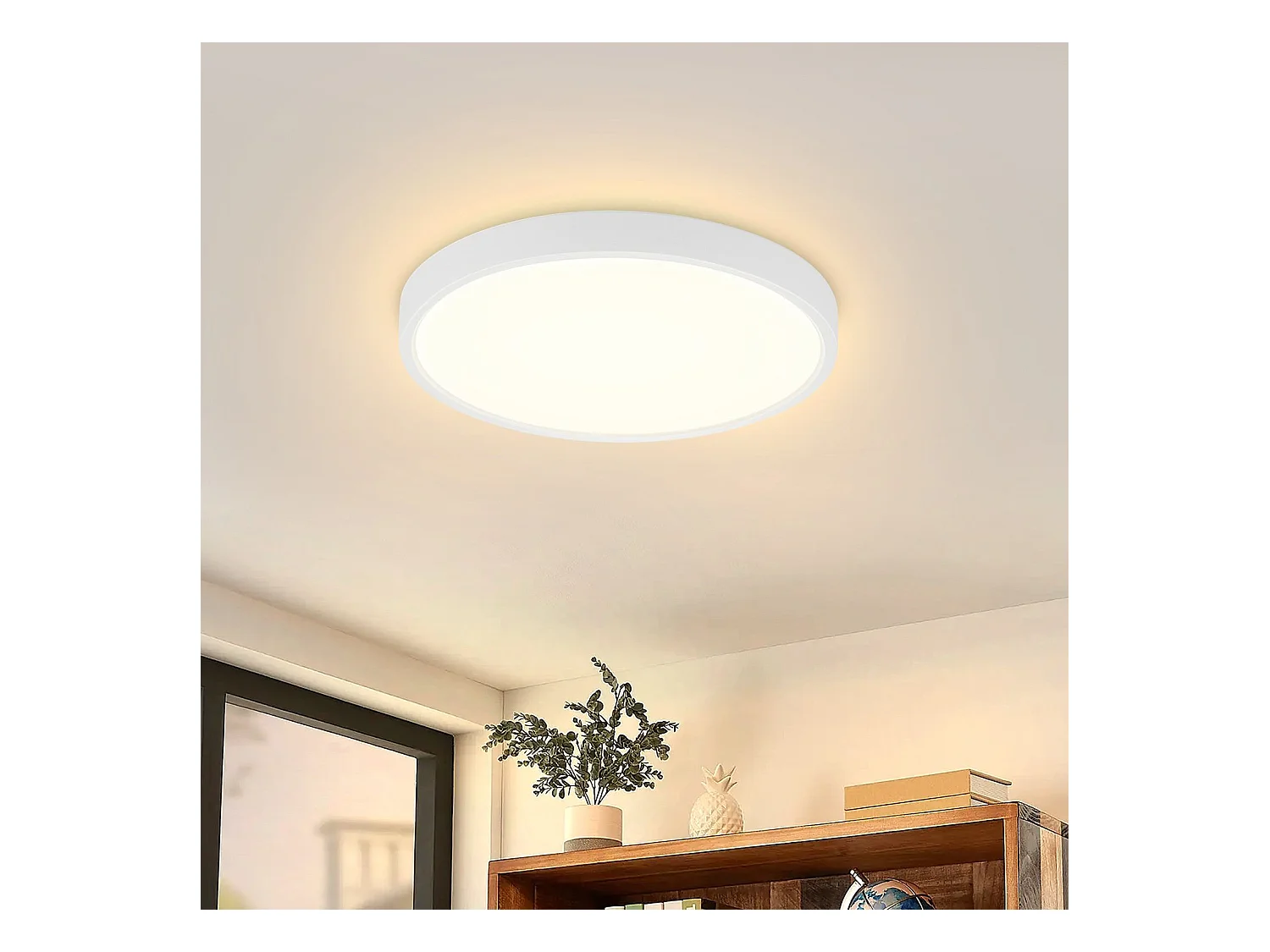 NETTLIFE Plafonnier LED IP44 8W Rond 3000K 17cm Plate pour Salle de Bain Chambre Éclairage de Plafond Cuisine Couloir