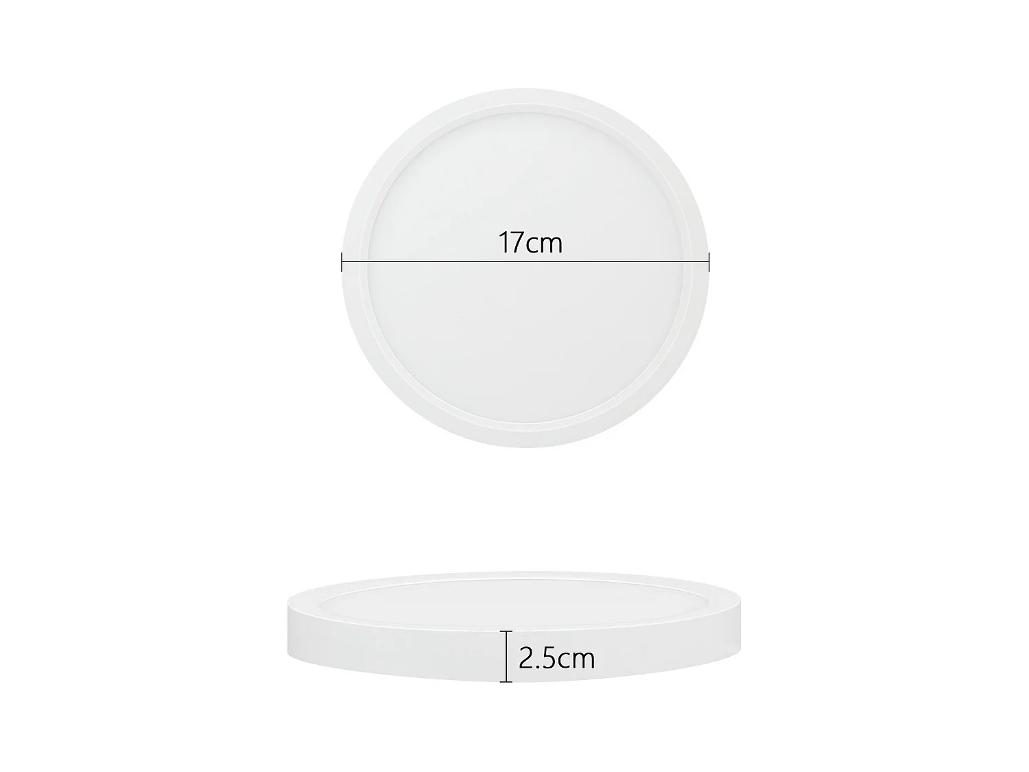 NETTLIFE Plafonnier LED IP44 8W Rond 3000K 17cm Plate pour Salle de Bain Chambre Éclairage de Plafond Cuisine Couloir
