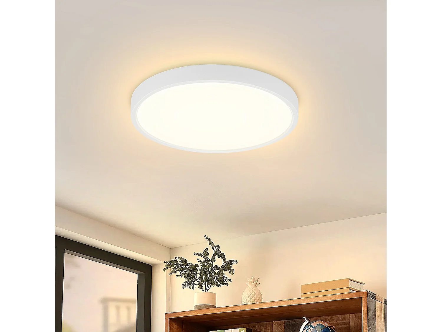 NETTLIFE Plafonnier LED IP44 8W Rond 3000K 17cm Plate pour Salle de Bain Chambre Éclairage de Plafond Cuisine Couloir