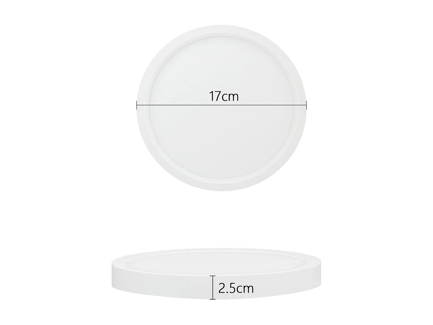 NETTLIFE Plafonnier LED IP44 8W Rond 3000K 17cm Plate pour Salle de Bain Chambre Éclairage de Plafond Cuisine Couloir