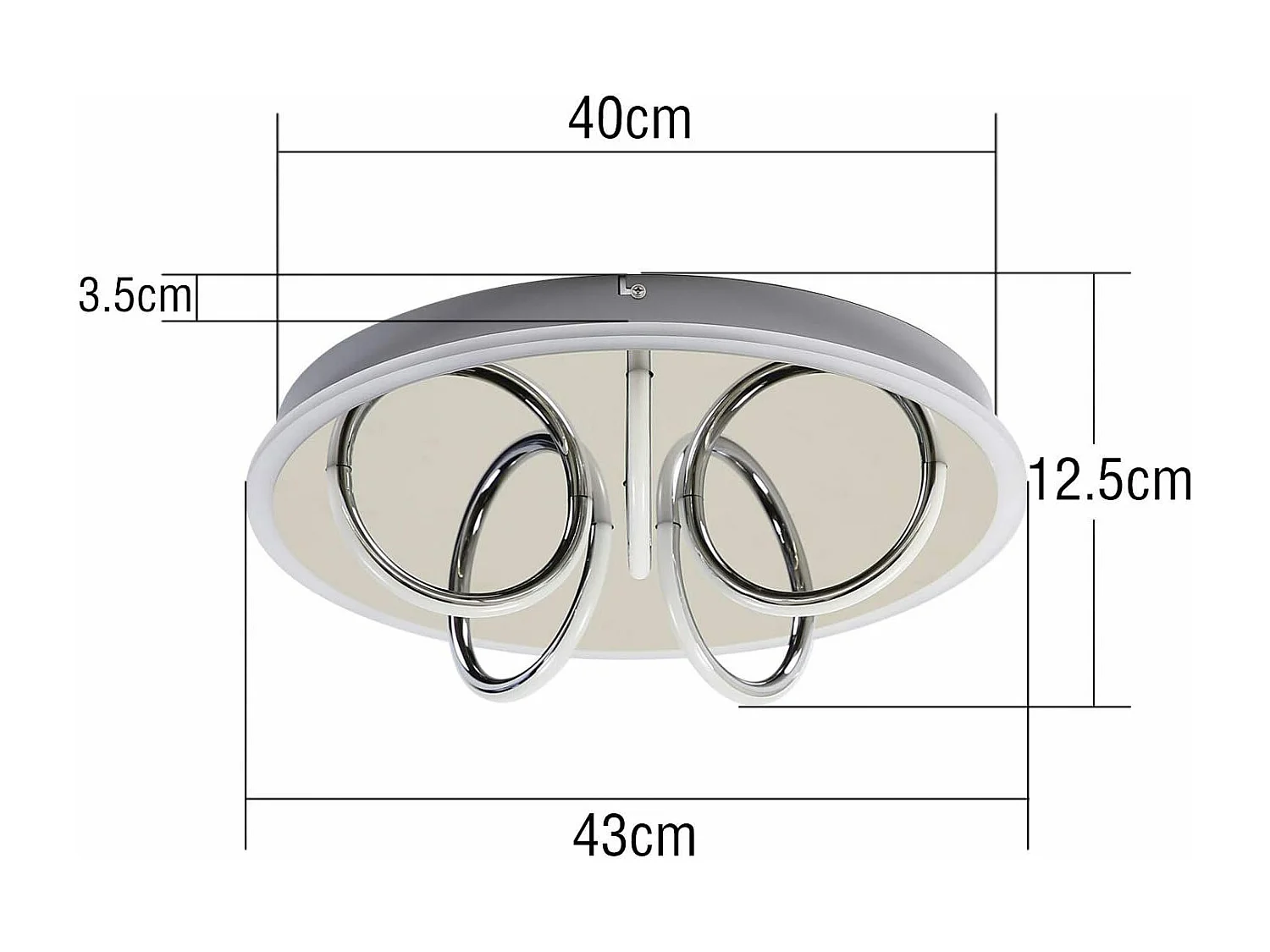 NETTLIFE Plafonnier LED Salon Lumière Blanc Chaud 41W, 3000 K, 43 x 12,5 cm Lampe moderne pour chambre à coucher chambre d'enfant, cuisine couloir