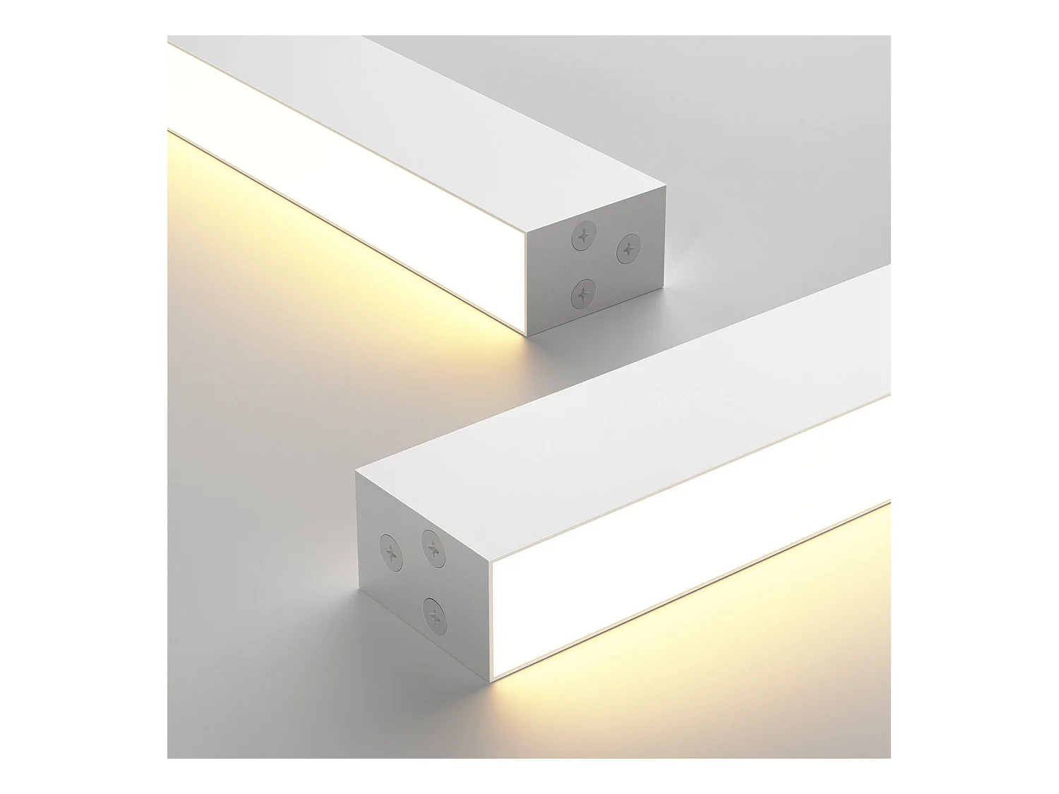 NETTLIFE Plafonnier LED Blanc 32W Moderne Dimmable 107CM Lampe de Salon Longue Lampe de Bureau avec Télécommande