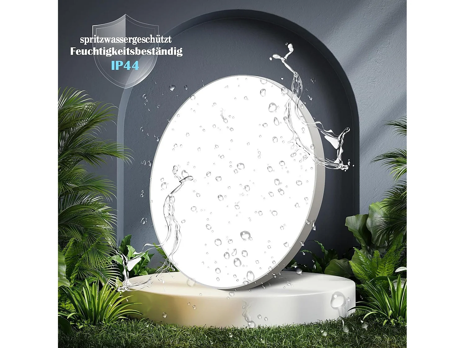 NETTLIFE LED Deckenleuchte 28cm 30W Rund IP44 Dimmbar Schlafzimmerlampe für Keller Badezimmer Flurlampe mit Fernbedienung