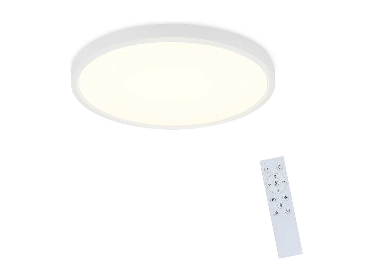 NETTLIFE Plafonnier LED 28 cm 30 W rond IP44 Lampe de chambre à intensité variable pour sous-sol Lampe de salle de bain et couloir avec télécommande