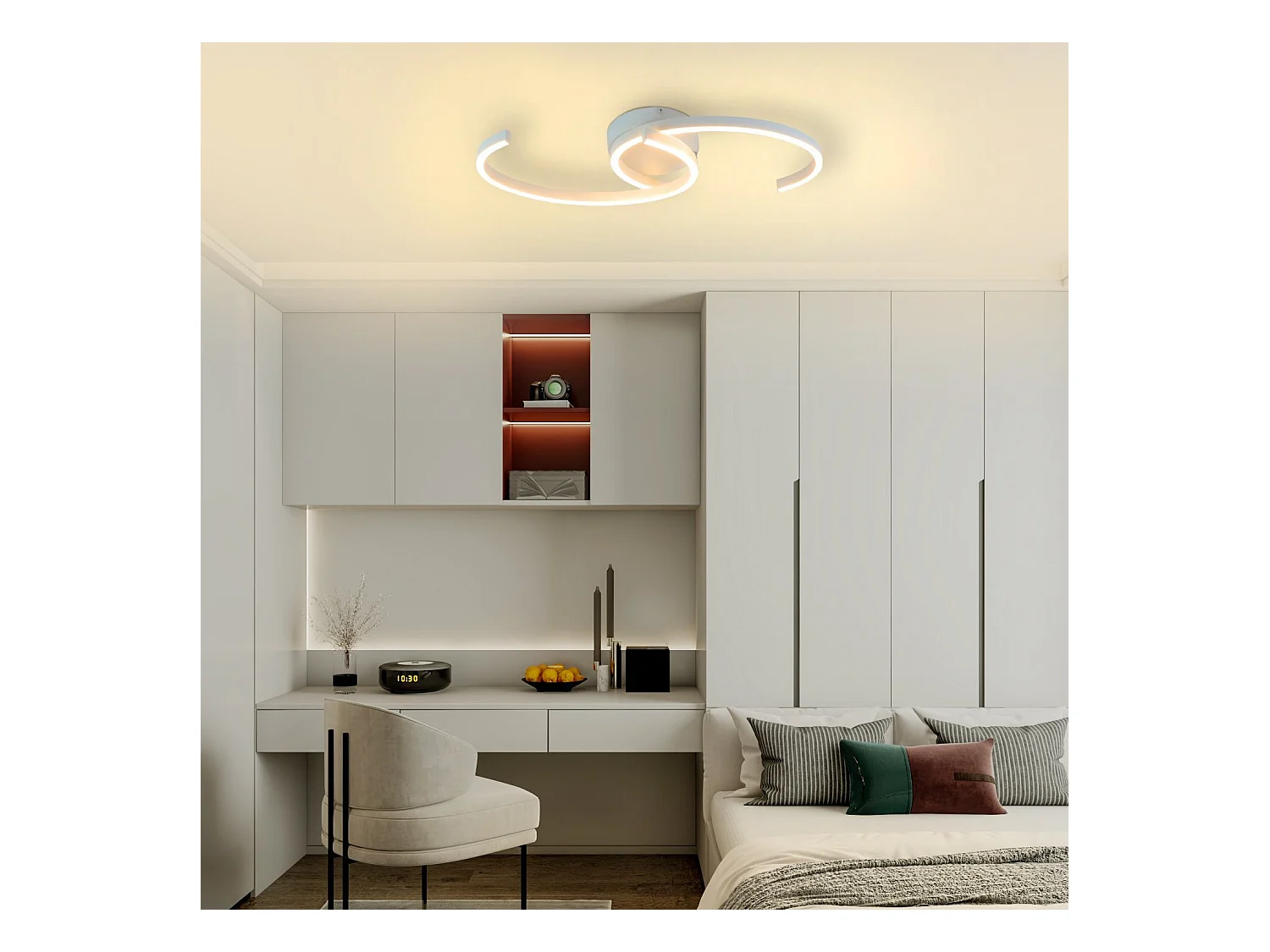 NETTLIFE Plafonnier LED Lampe de Salon 60cm 3000K Blanc Chaud Lampe Design Lampe de Cuisine Lampe Décorative pour Chambre Couloir Balcon Bureau