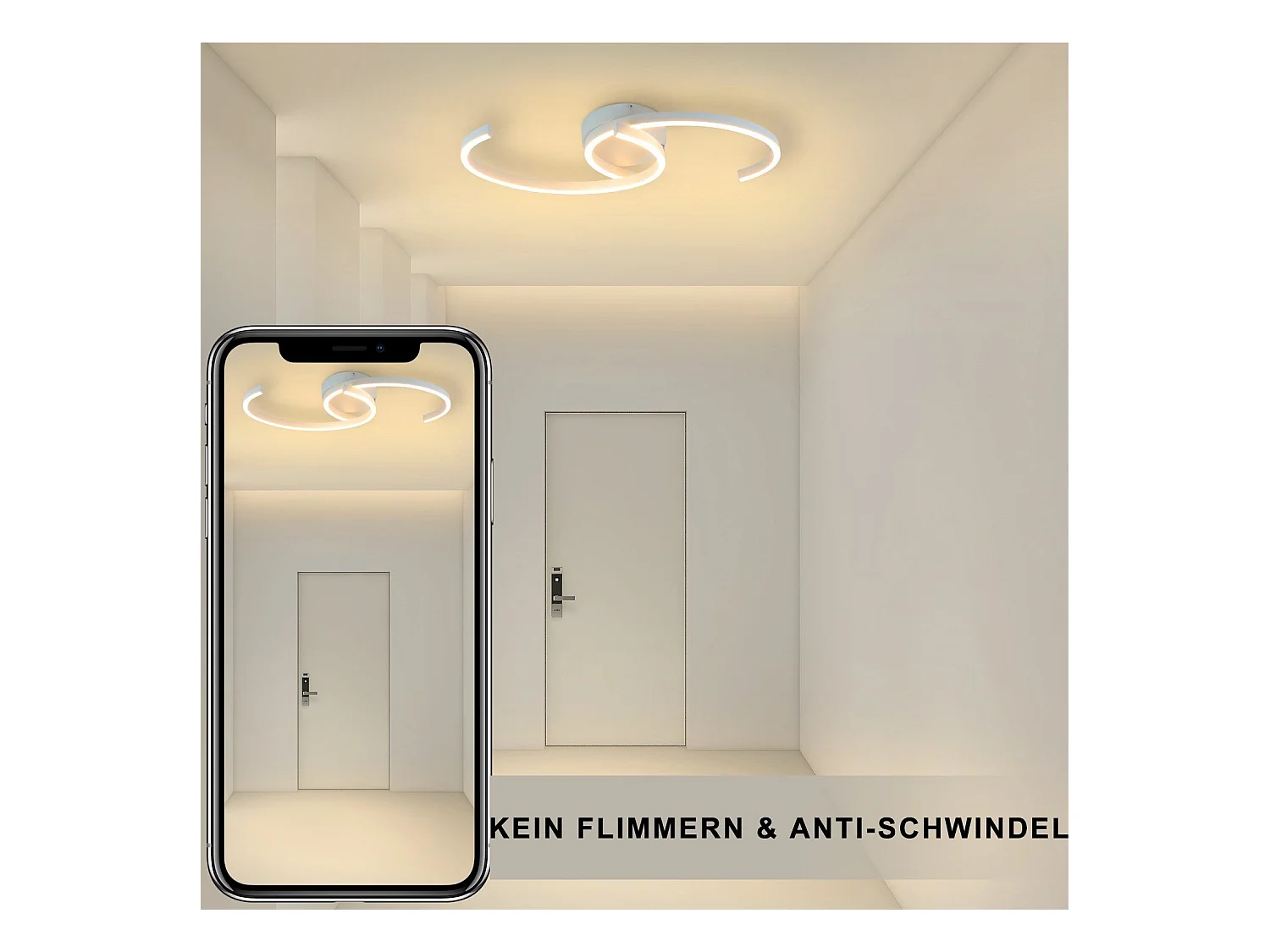 NETTLIFE Plafonnier LED Lampe de Salon 60cm 3000K Blanc Chaud Lampe Design Lampe de Cuisine Lampe Décorative pour Chambre Couloir Balcon Bureau