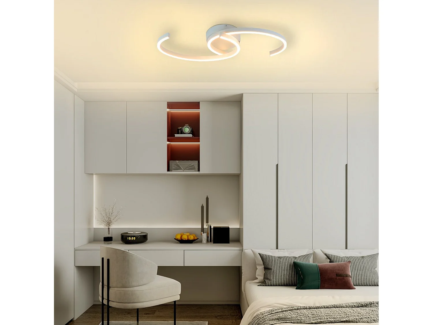 NETTLIFE Plafonnier LED Lampe de Salon 60cm 3000K Blanc Chaud Lampe Design Lampe de Cuisine Lampe Décorative pour Chambre Couloir Balcon Bureau