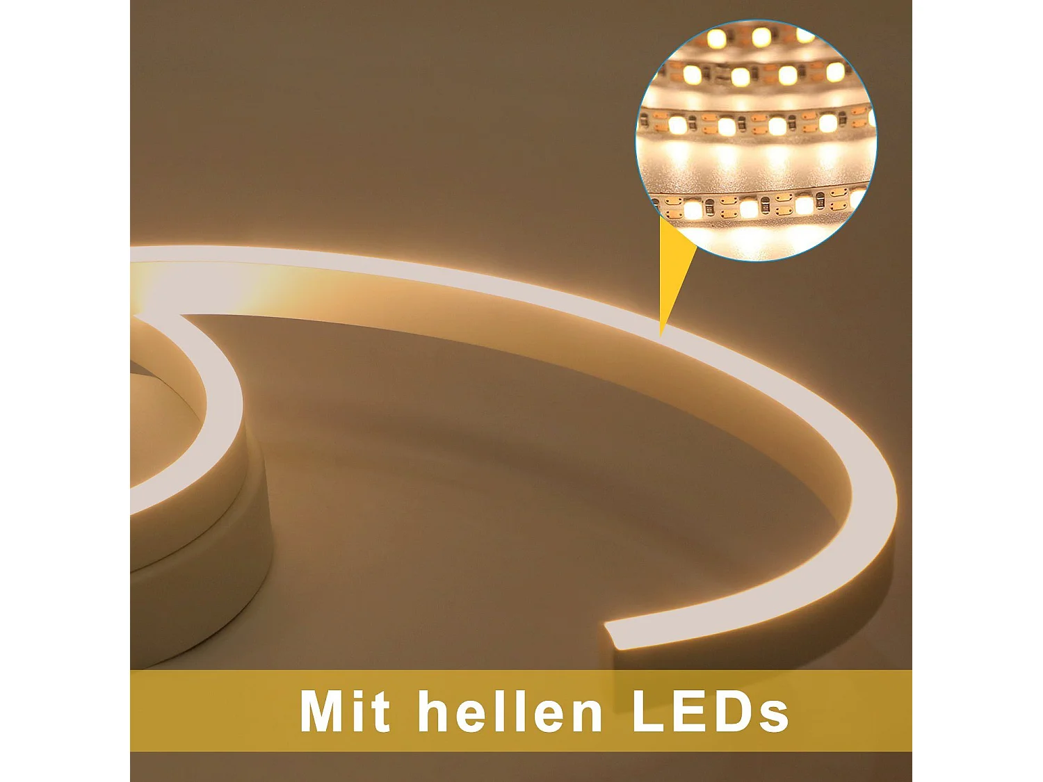 NETTLIFE Plafonnier LED Lampe de Salon 60cm 3000K Blanc Chaud Lampe Design Lampe de Cuisine Lampe Décorative pour Chambre Couloir Balcon Bureau