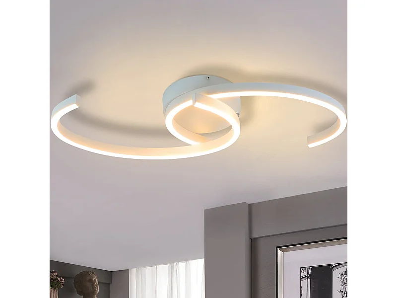 NETTLIFE Plafonnier LED Lampe de Salon 60cm 3000K Blanc Chaud Lampe Design Lampe de Cuisine Lampe Décorative pour Chambre Couloir Balcon Bureau