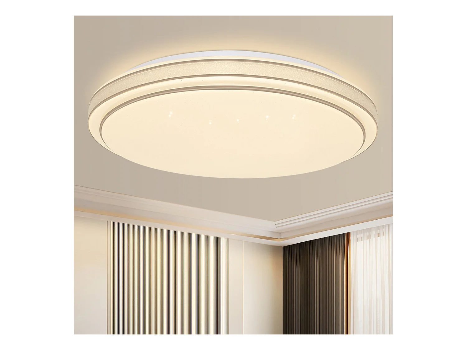 NETTLIFE Plafonnier LED Ø 27 cm Lampe de Chambre Ciel Étoilé Moderne 12 W Lampe Blanc Chaud Lampe Ronde Cuisine pour Couloir Salon