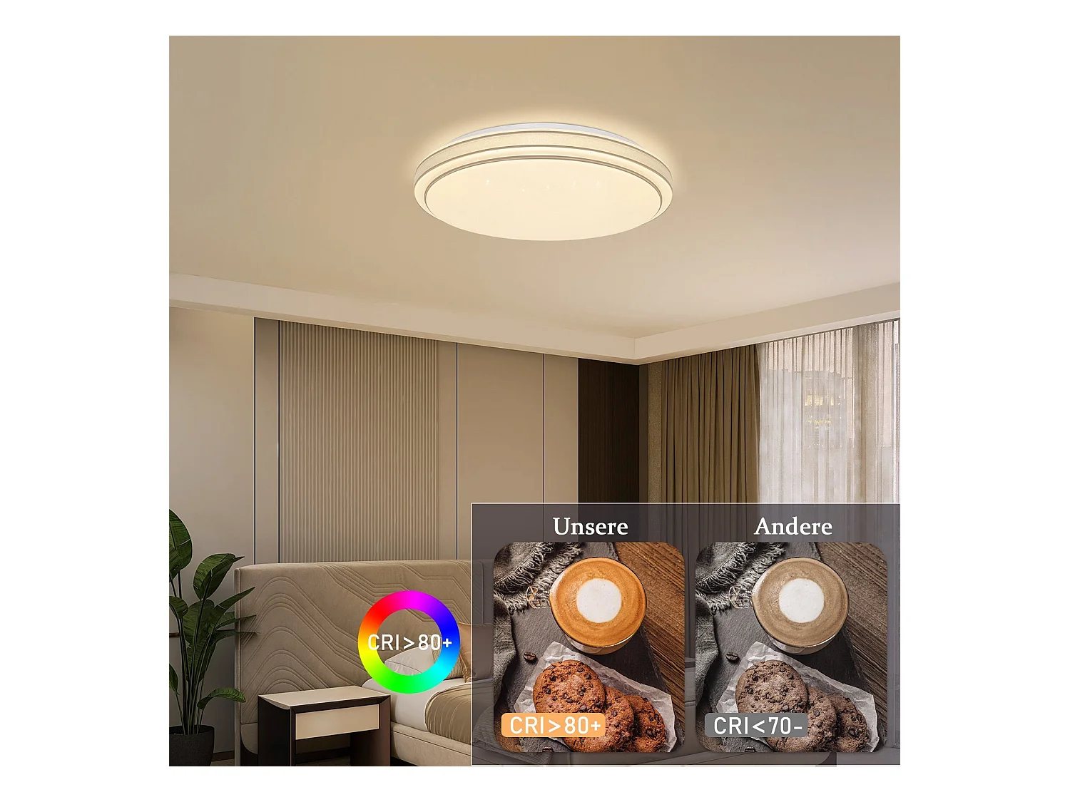 NETTLIFE LED Plafondlamp - rond - zilver - 27cm sterrenhemel slaapkamerlamp - modern 12W keukenlamp - 3000K warm wit - voor hal | woonkamer | kinderkamer
