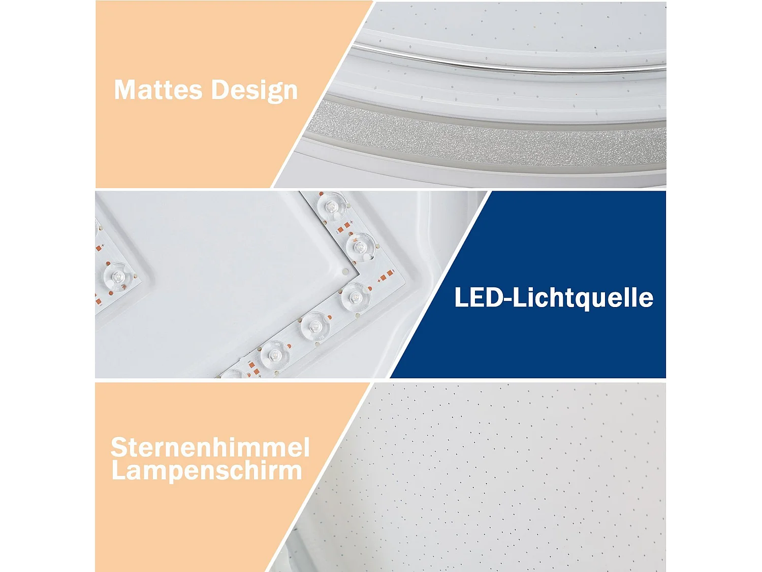 NETTLIFE Plafonnier LED Ø 27 cm Lampe de Chambre Ciel Étoilé Moderne 12 W Lampe Blanc Chaud Lampe Ronde Cuisine pour Couloir Salon